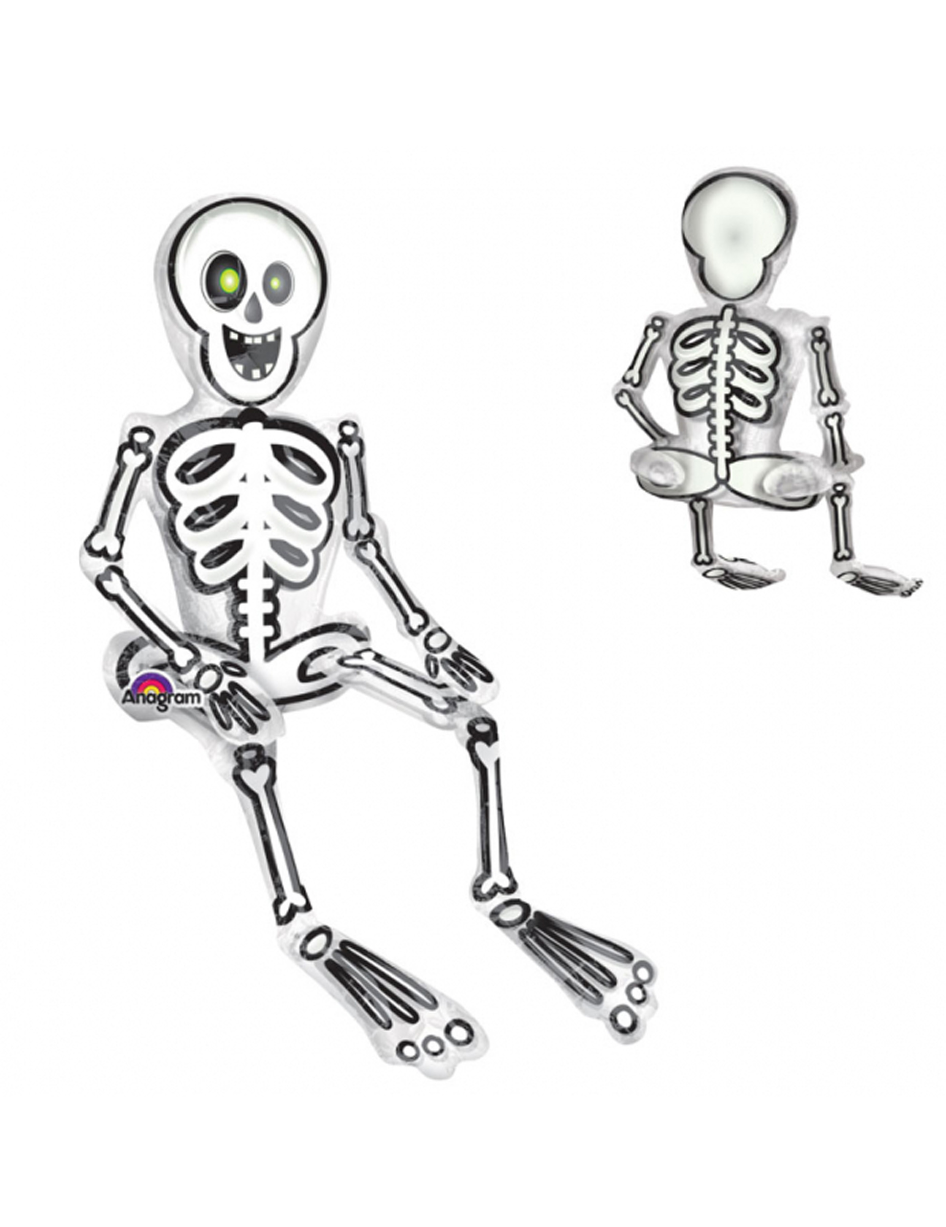 Ballon aluminium squelette assis Halloween 45 x 66 cm