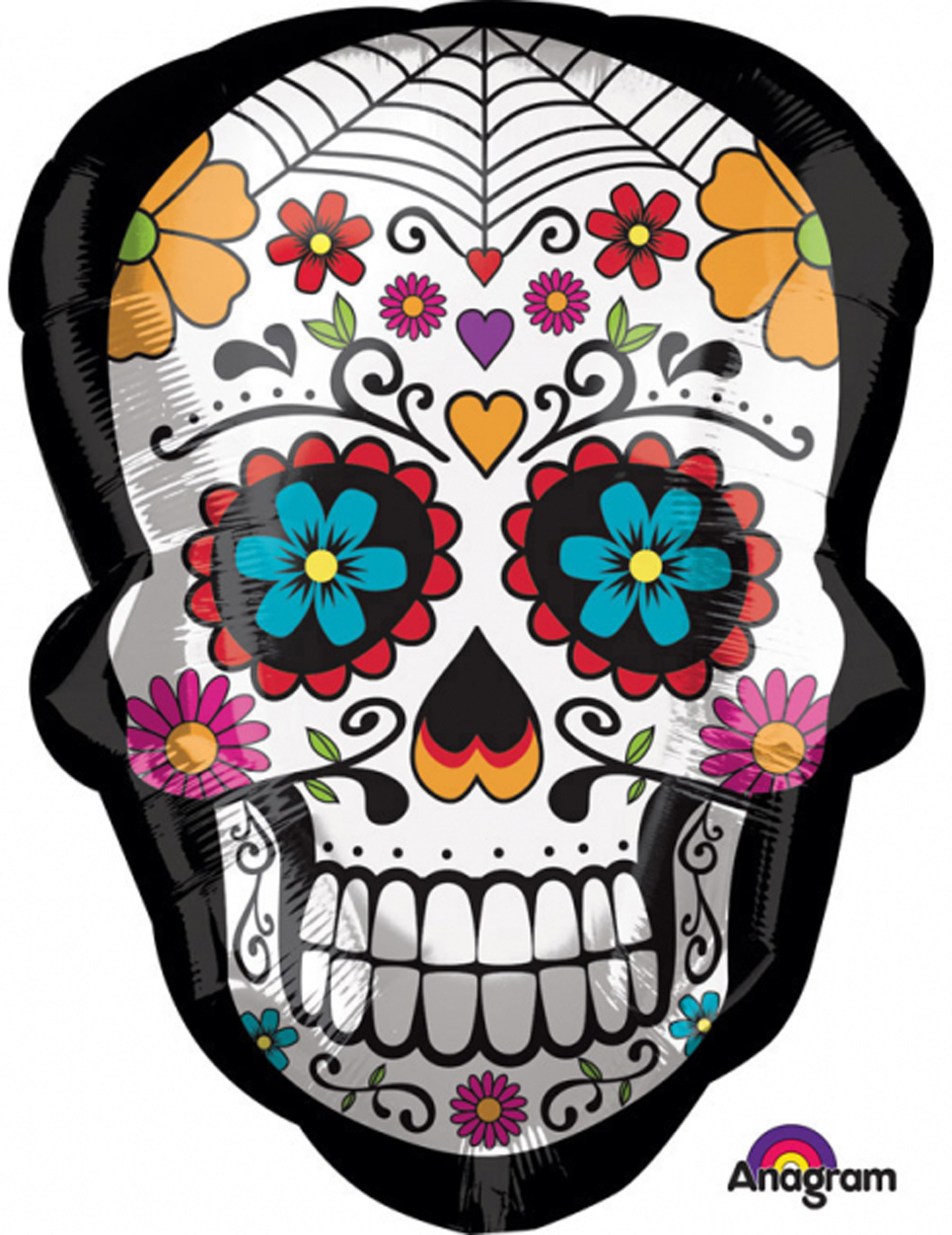 Ballon aluminium tête de mort Dia de los muertos