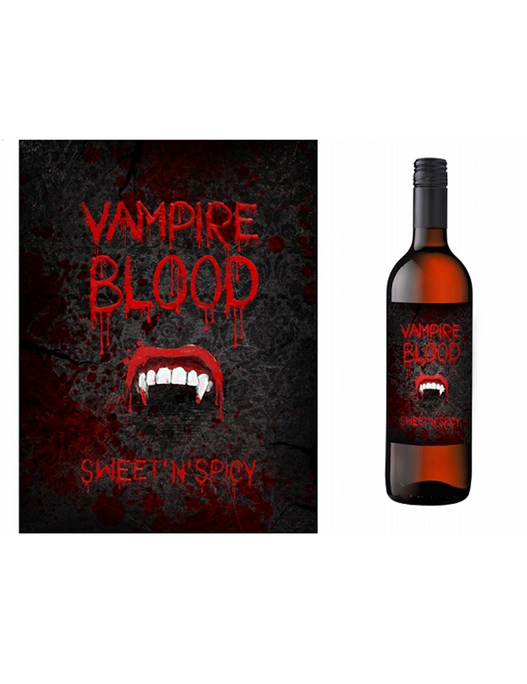 10 Etiquettes pour bouteille Halloween Vampire