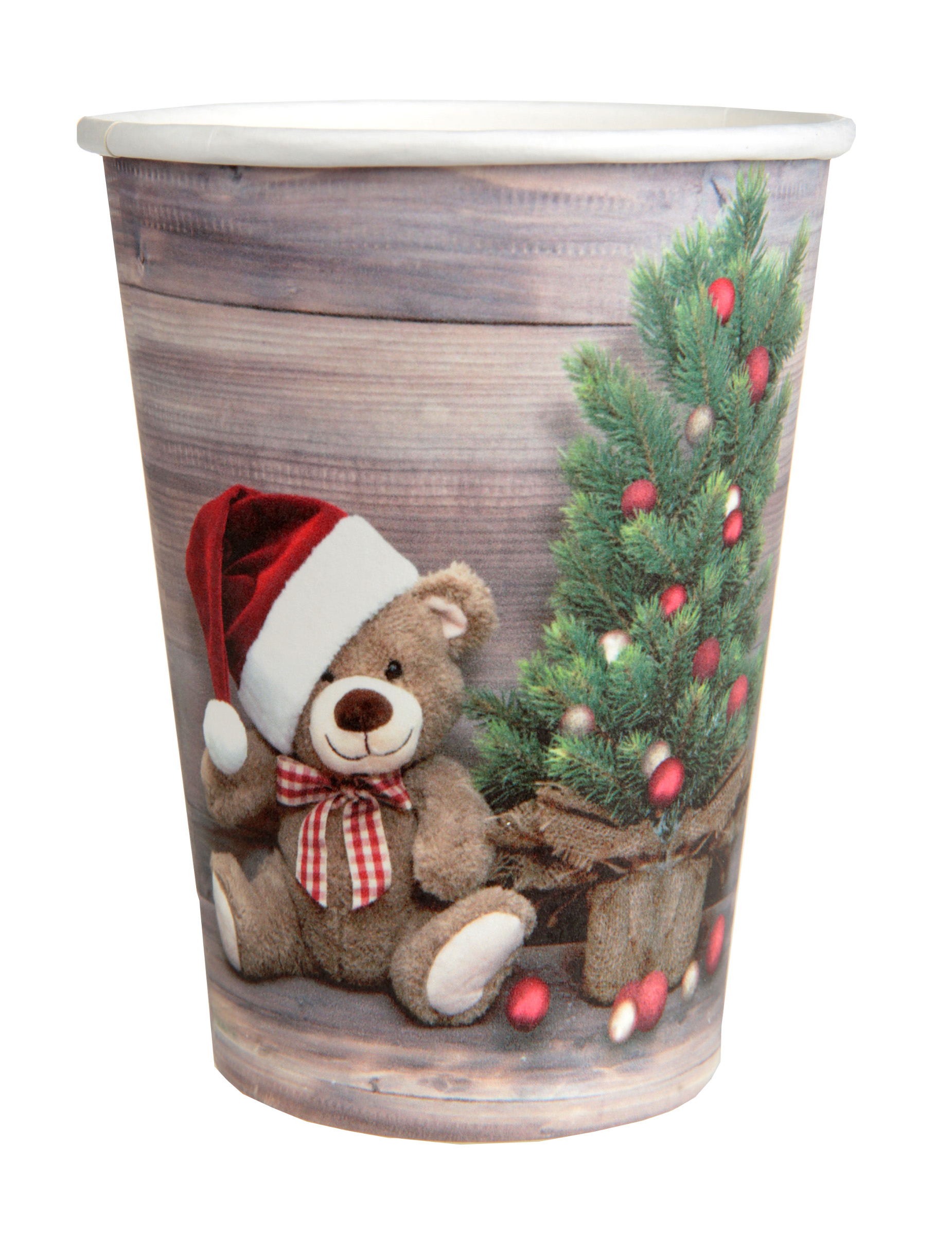 10 Gobelets en carton Houx de Noël