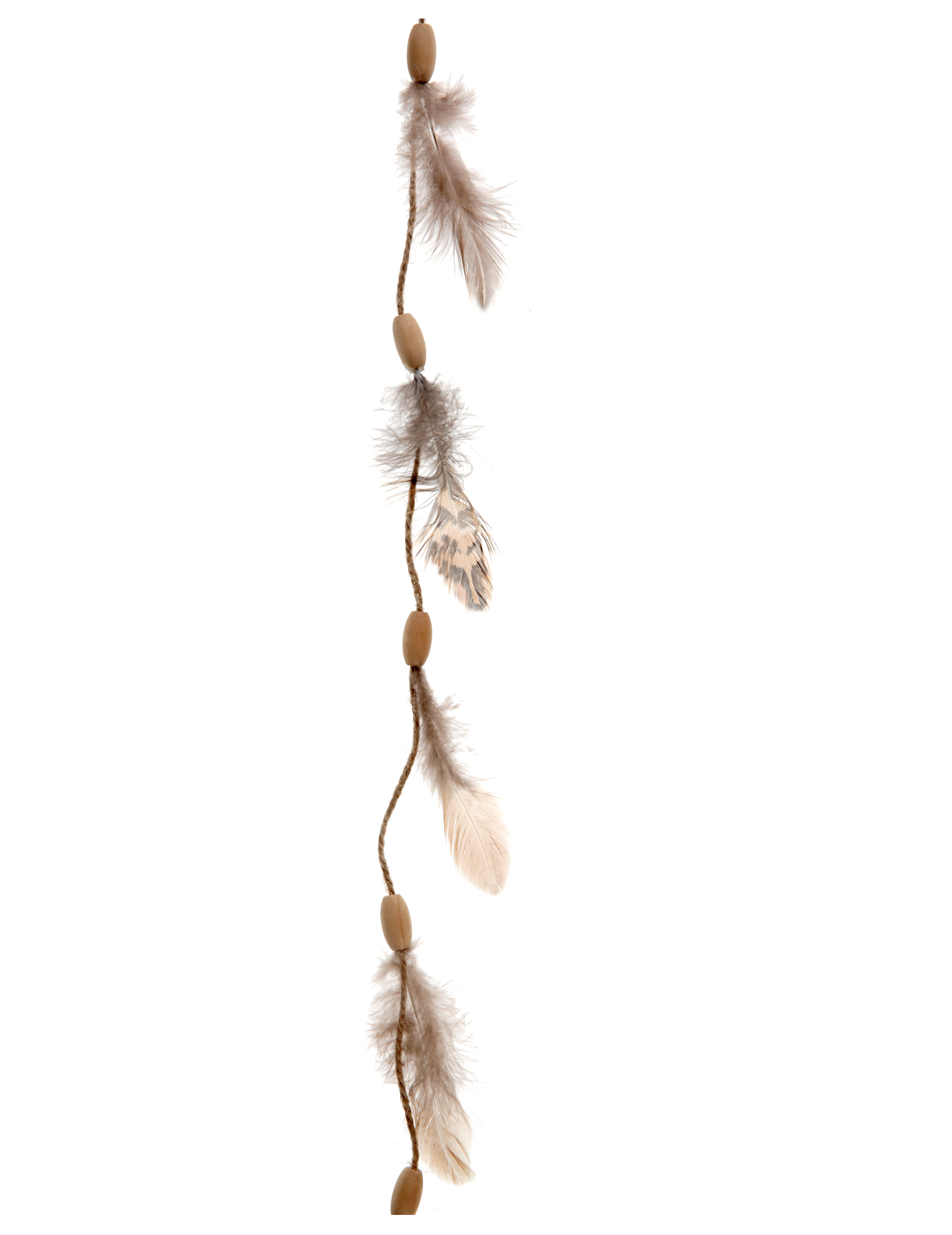Guirlande plumes et bois 116 cm