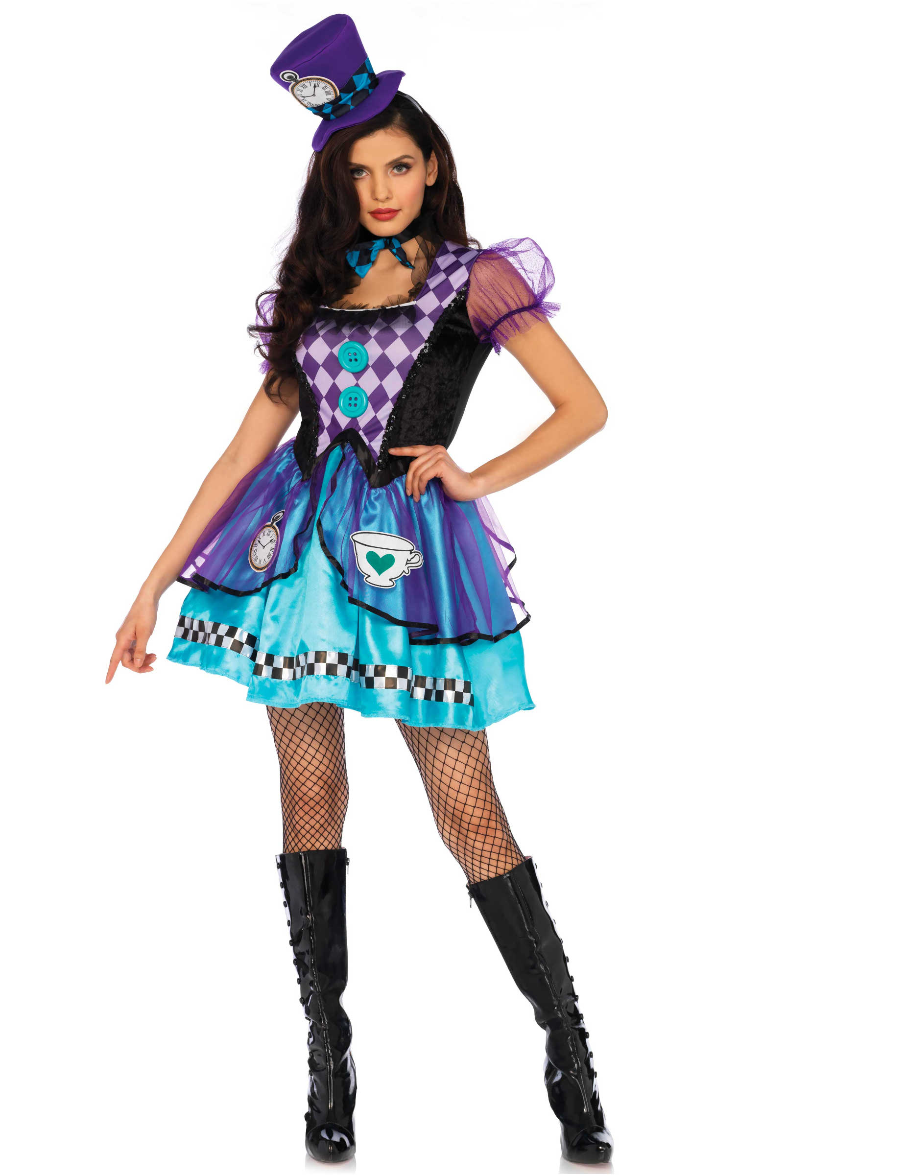 Déguisement princesse toquée violette femme