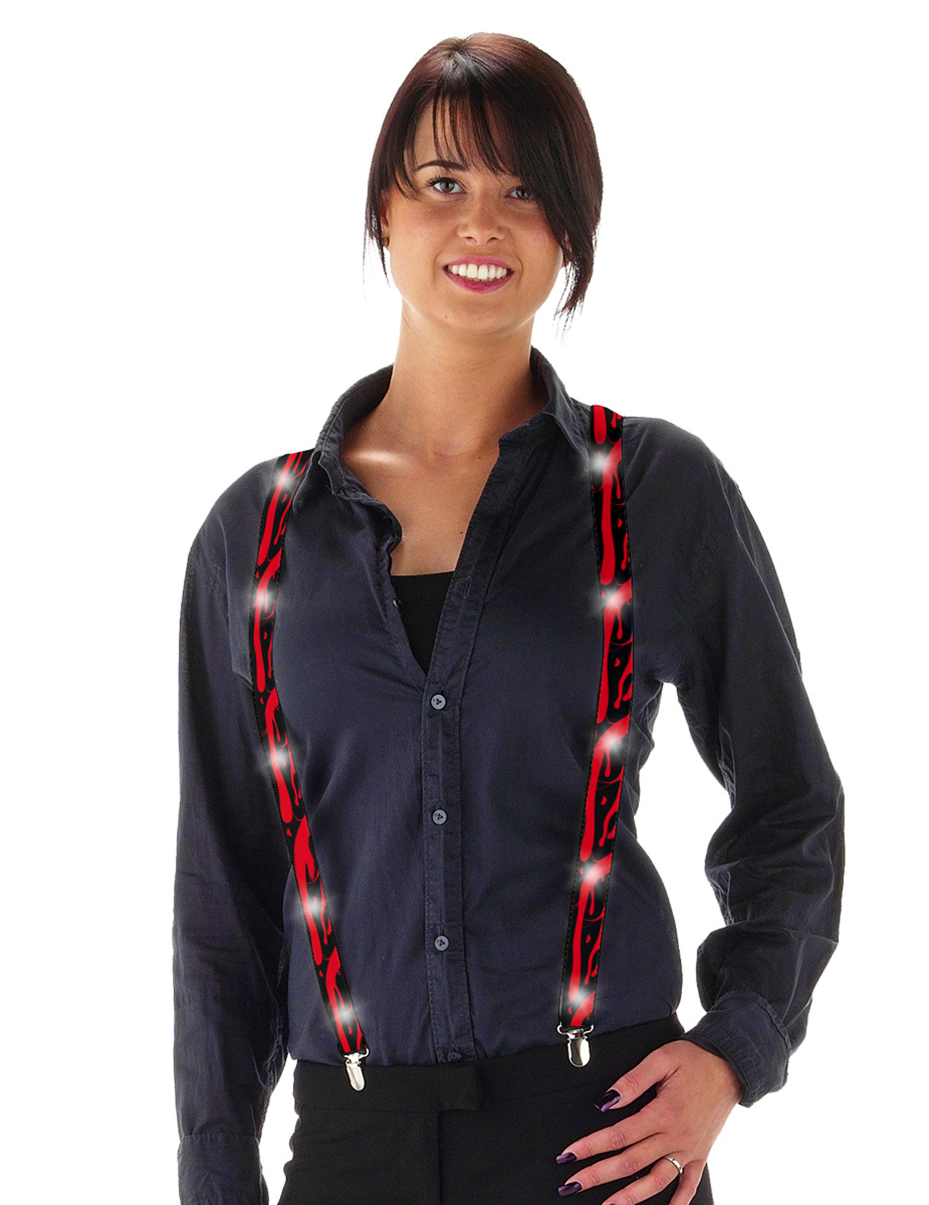 Bretelles rouges avec led adulte