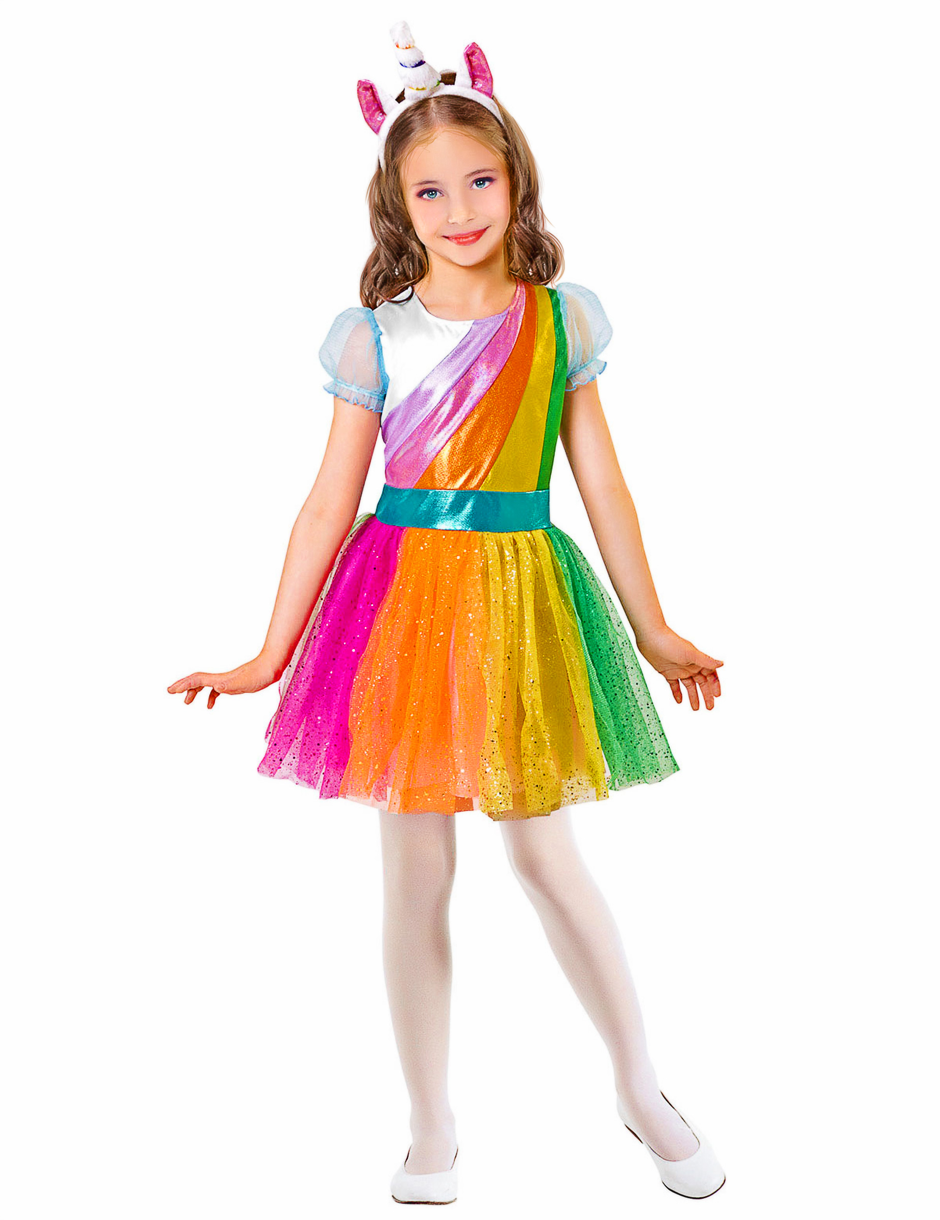 Déguisement licorne arc-en-ciel fille