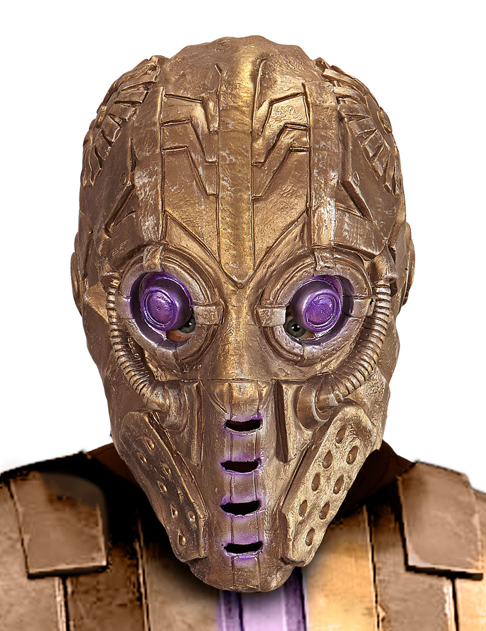 Masque robot doré adulte