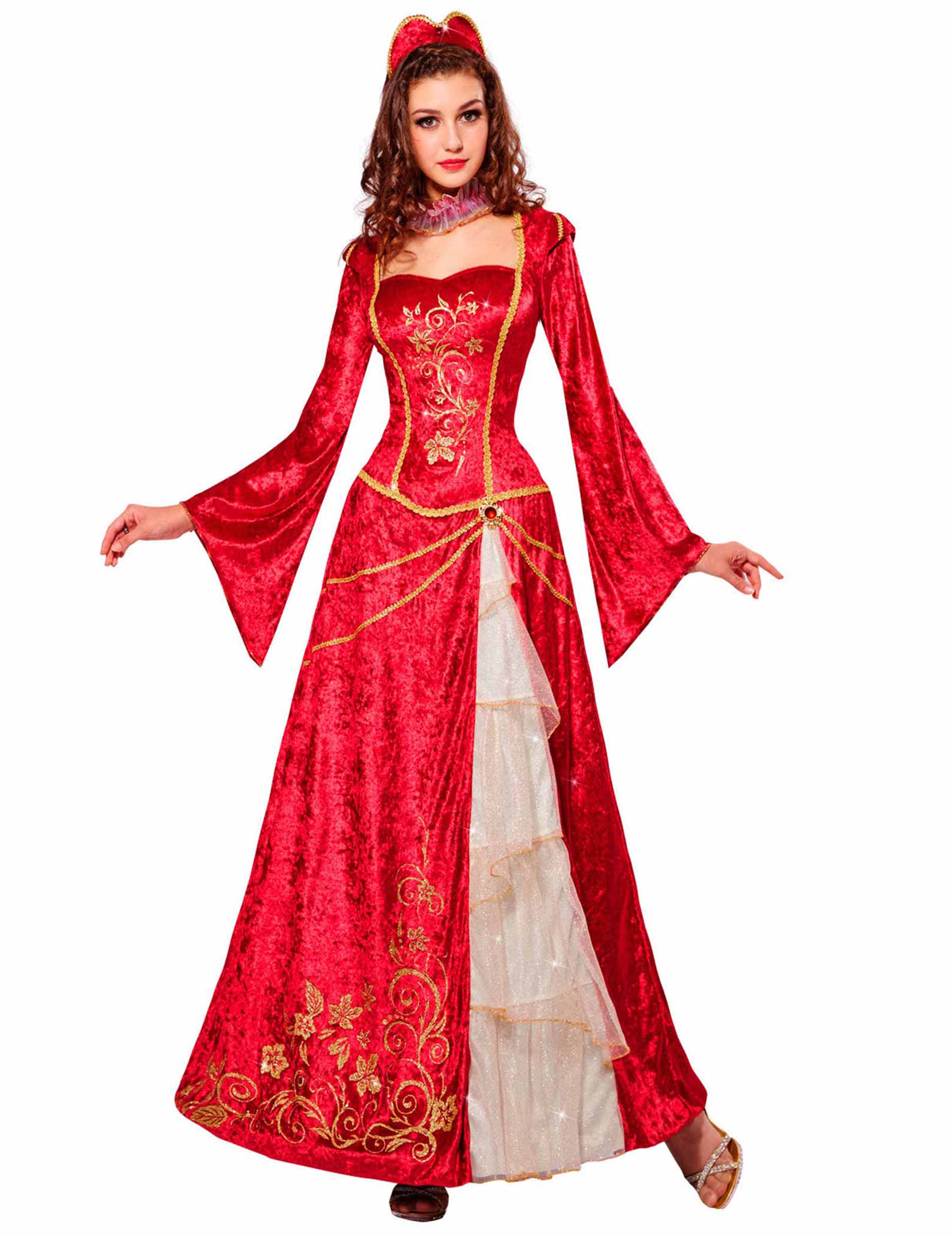 Déguisement princesse renaissance rouge femme