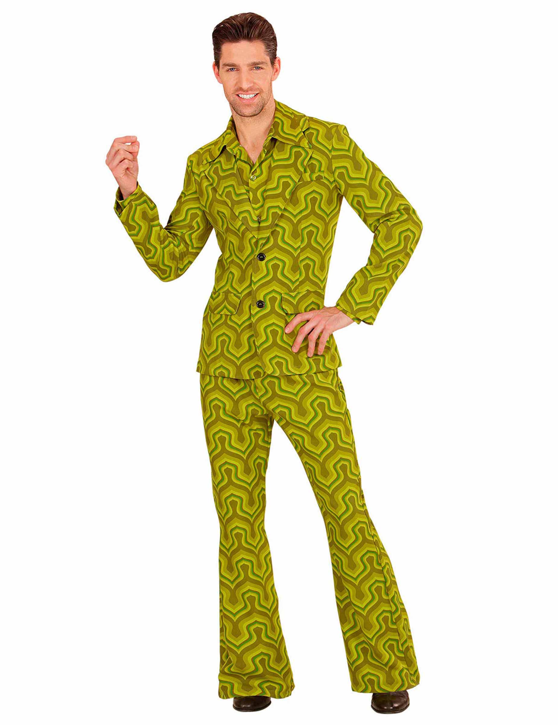 Déguisement groovy vert années 70 homme