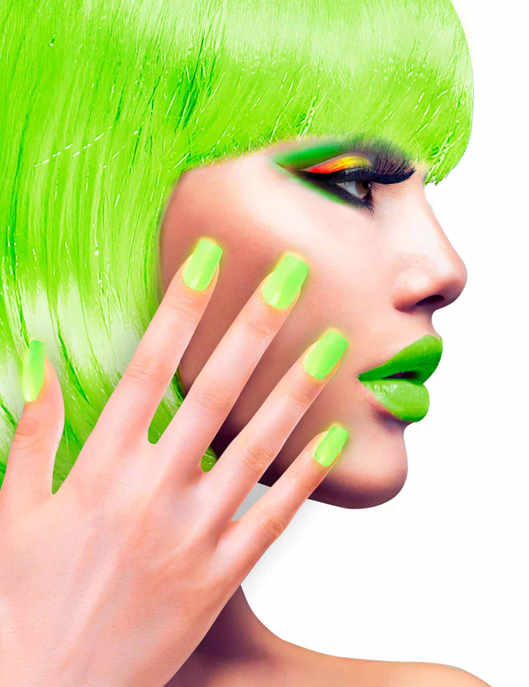 Faux ongles adhésifs verts adulte