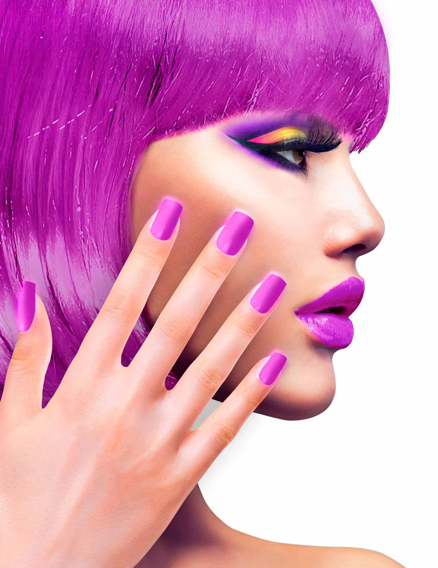 Faux ongles adhésifs violet adulte