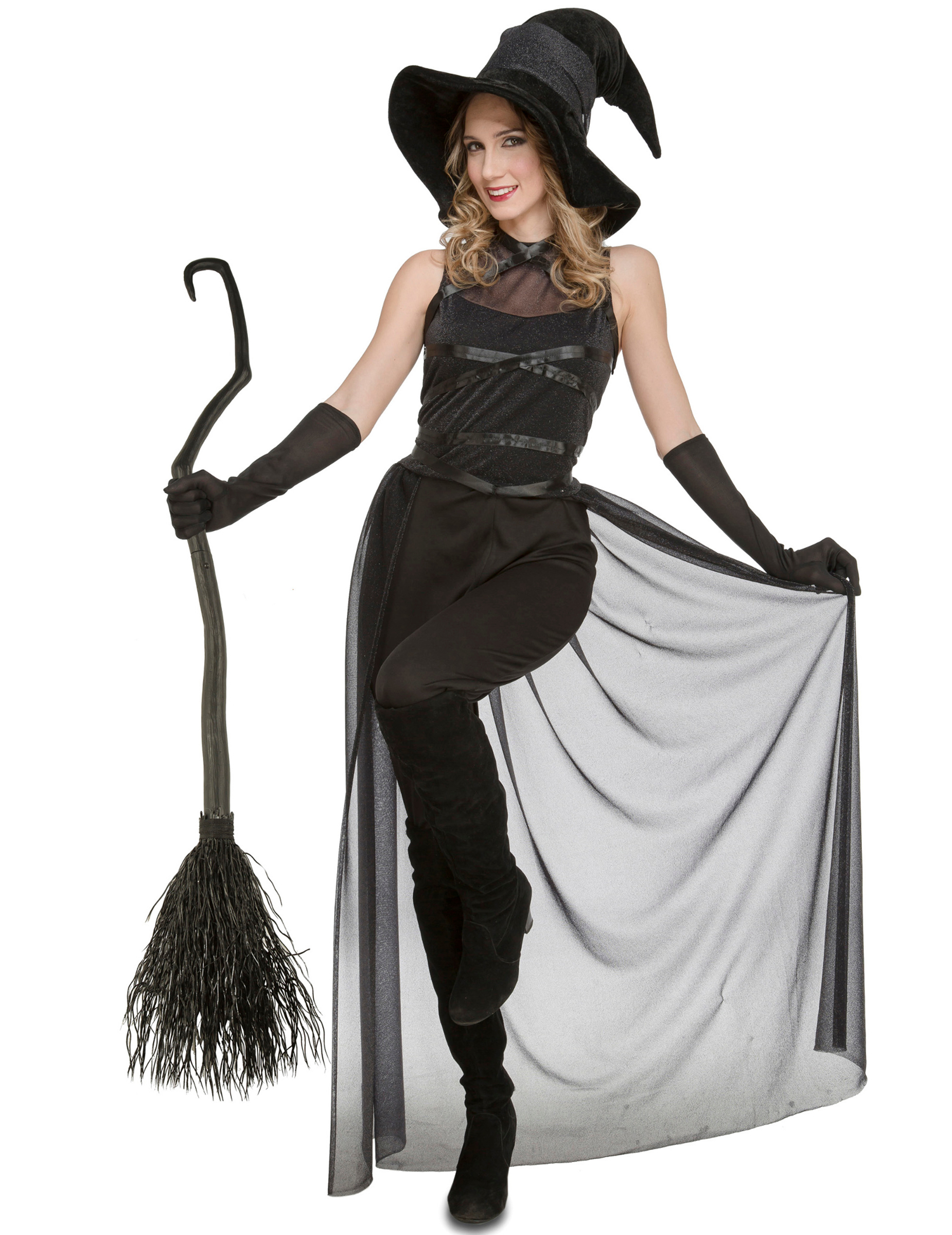 Déguisement combinaison sorcière noire femme