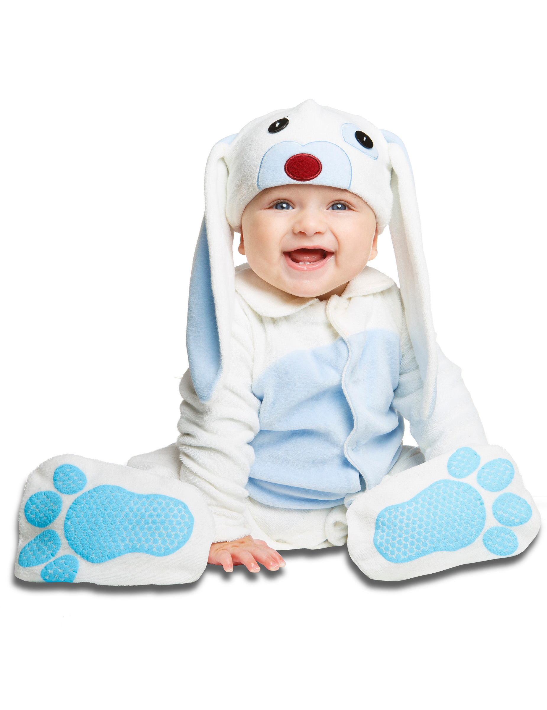 Déguisement petit lapin bleu avec sucette luxe bébé