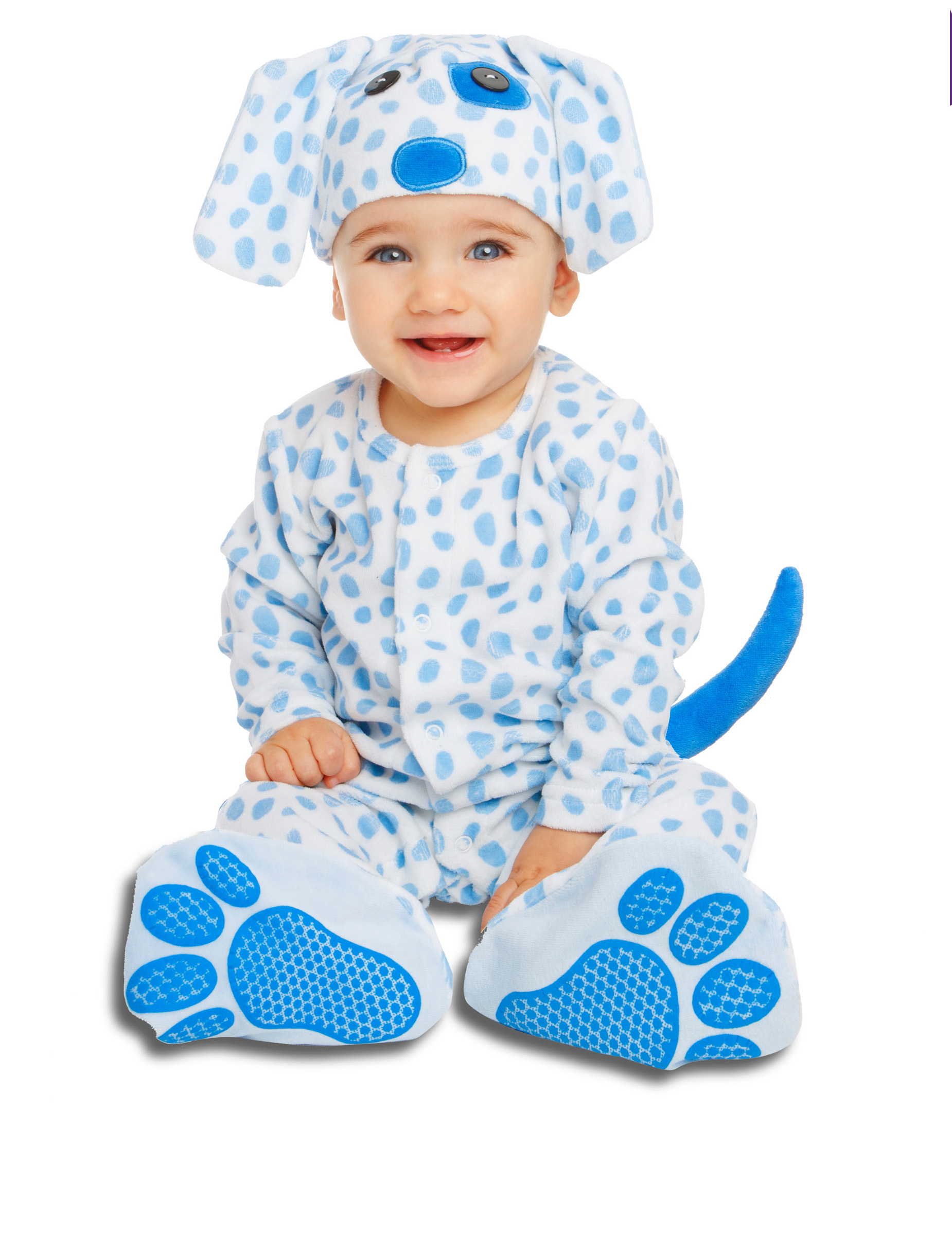 Déguisement petit chiot bleu avec sucette luxe bébé
