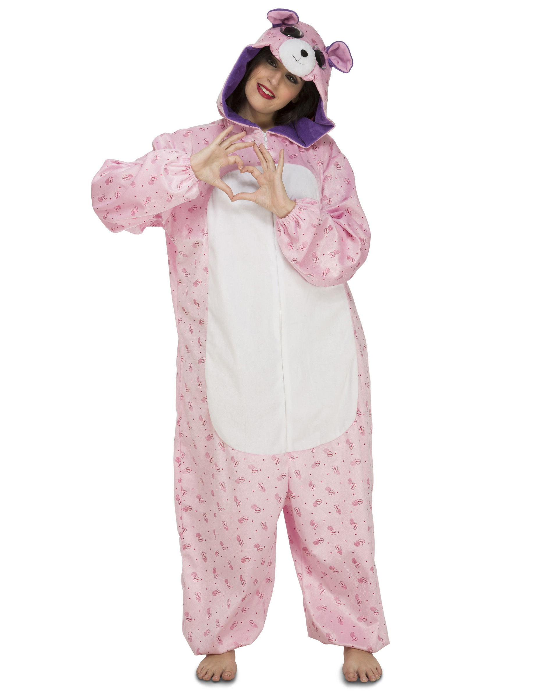 Combinaison ourson rose femme