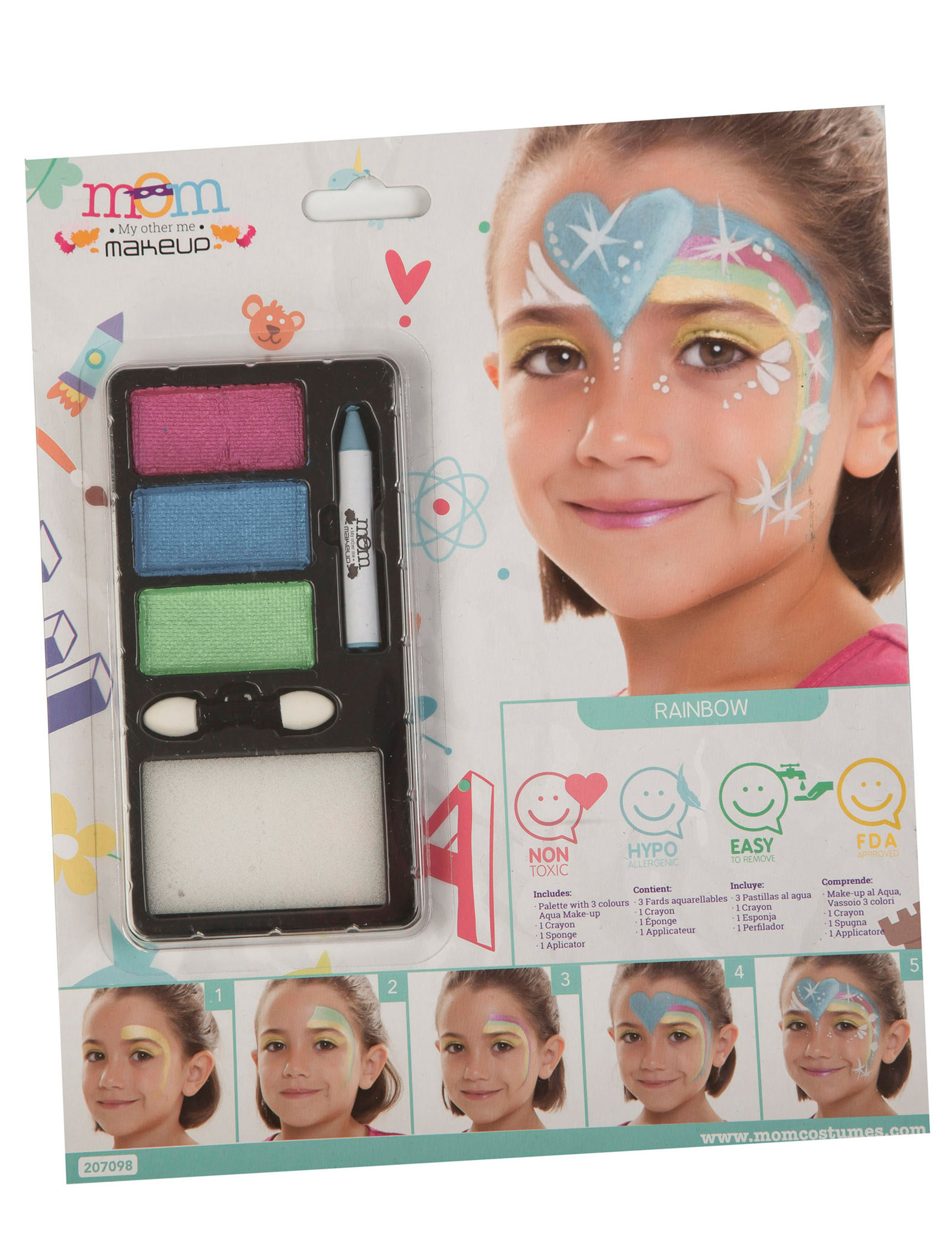 Maquillage princesse arc-en-ciel fille