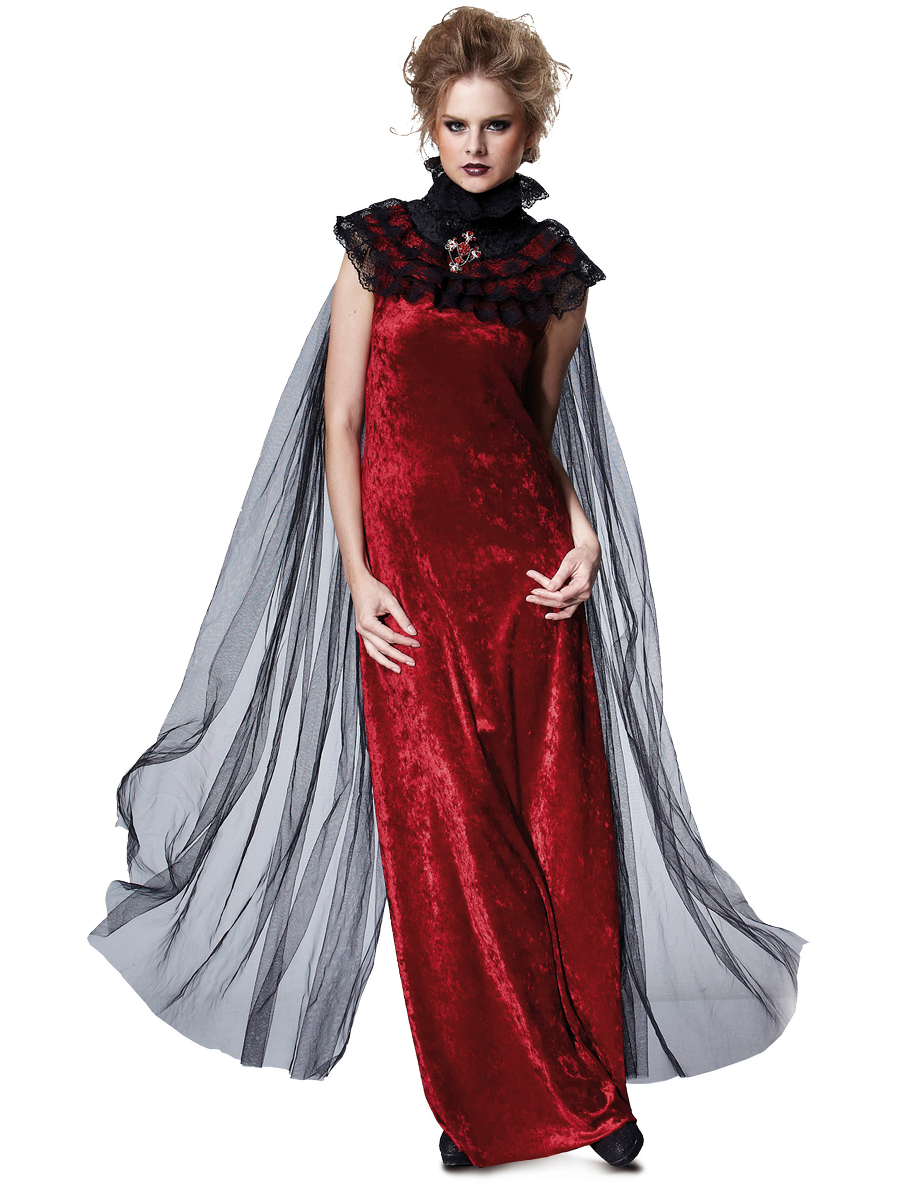 Cape voilage noir gothique femme Halloween
