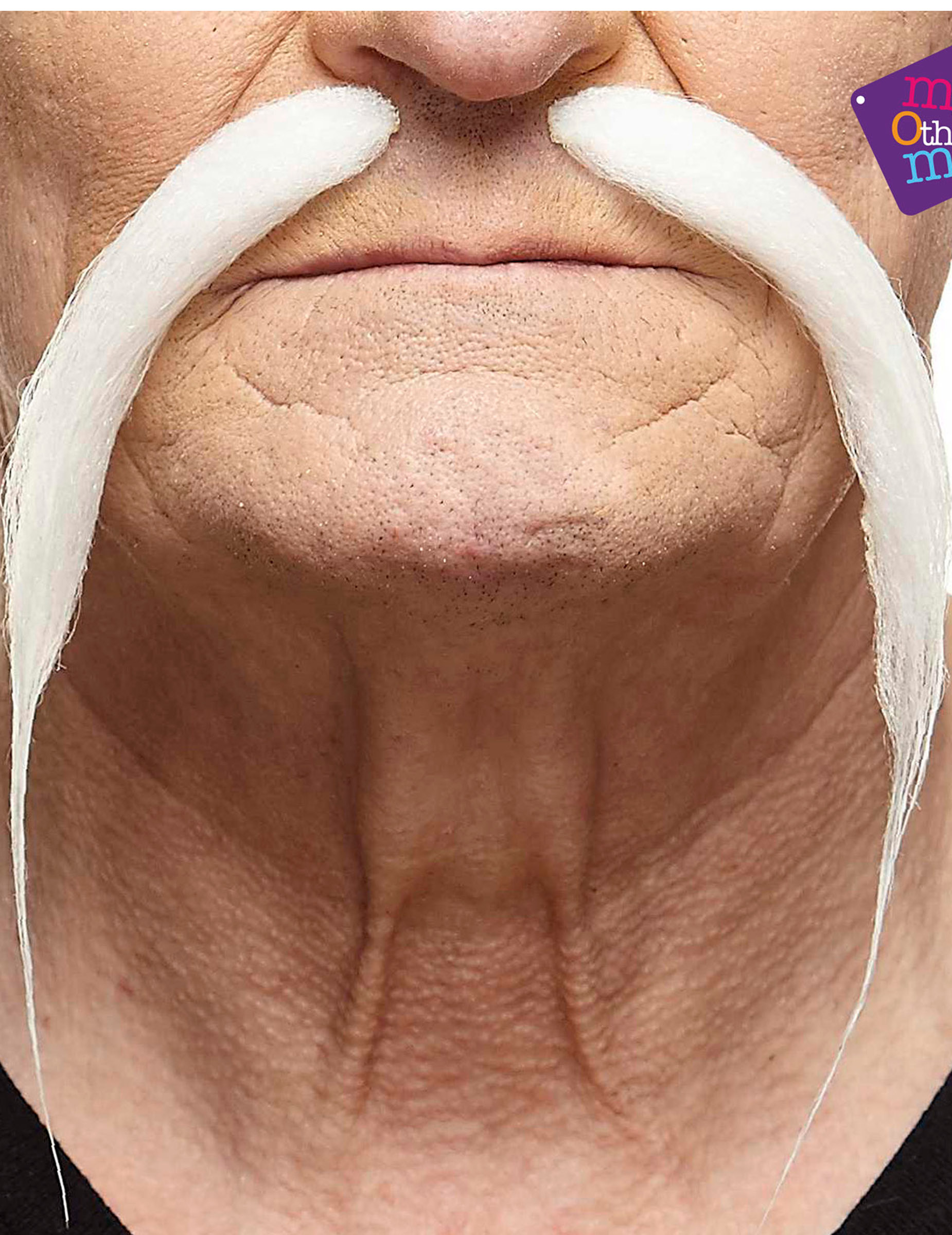 Moustache chinoise blanche adulte