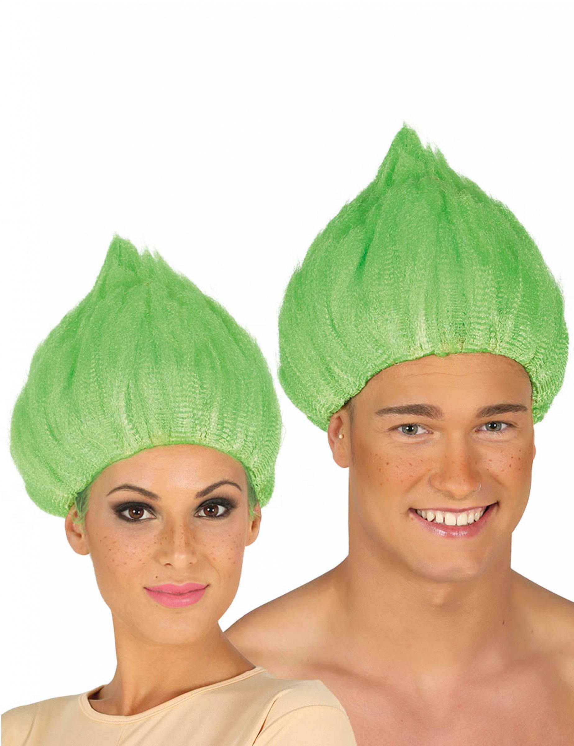Perruque troll verte adulte