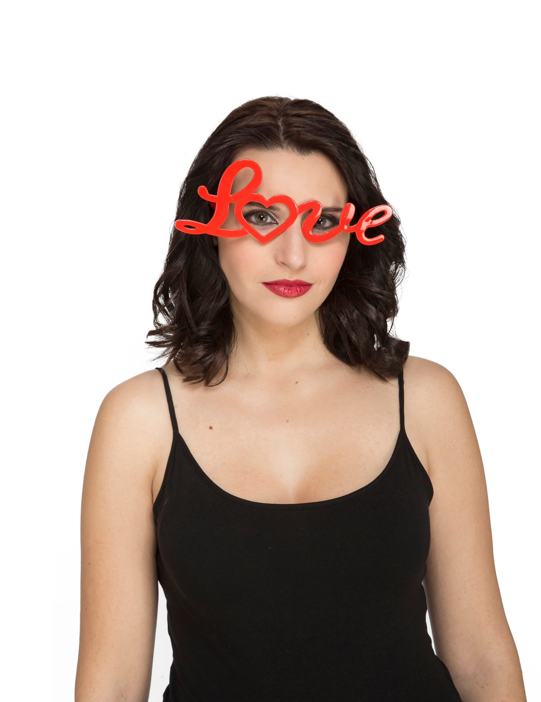 Lunettes love rouge adulte