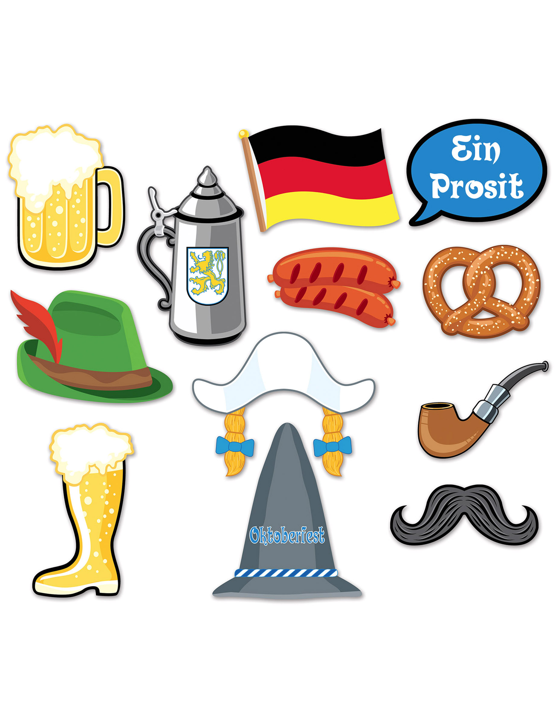 Kit photobooth Fête de la bière 12 accessoires