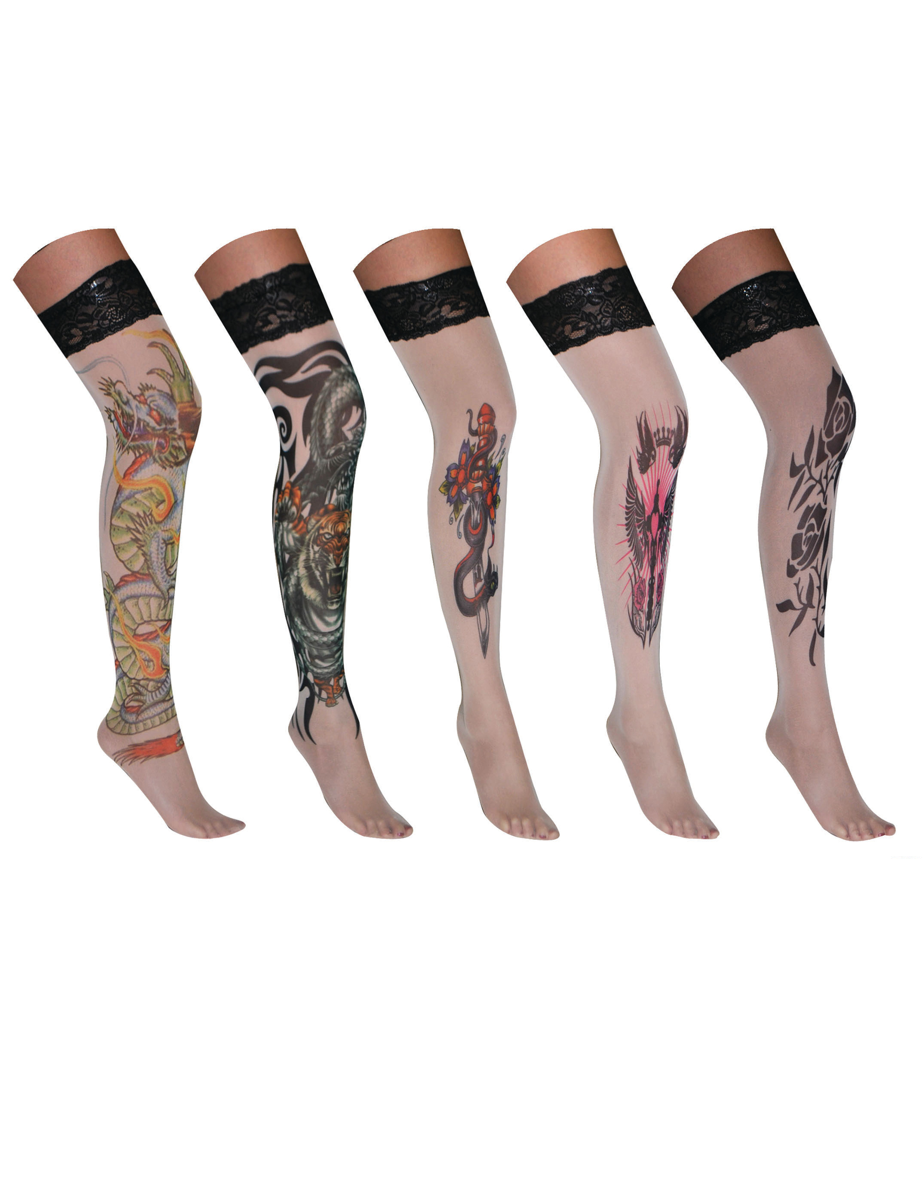 Paire de bas tatouage adulte