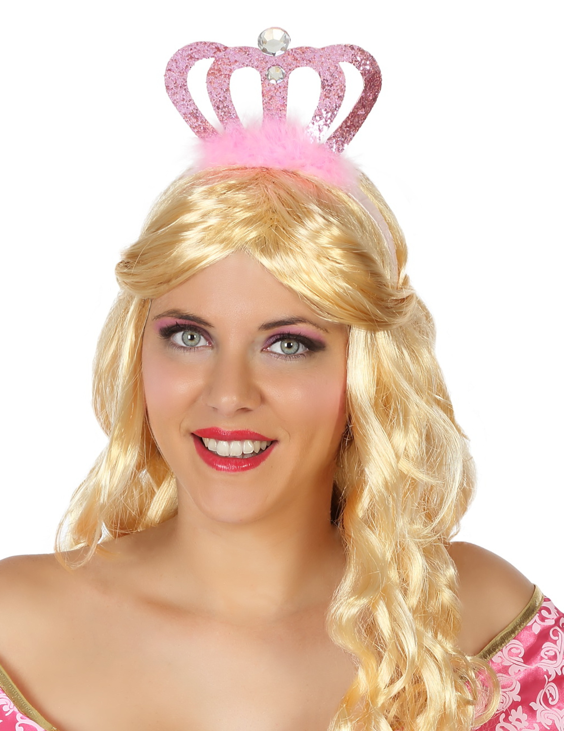 Diadème princesse rose adulte