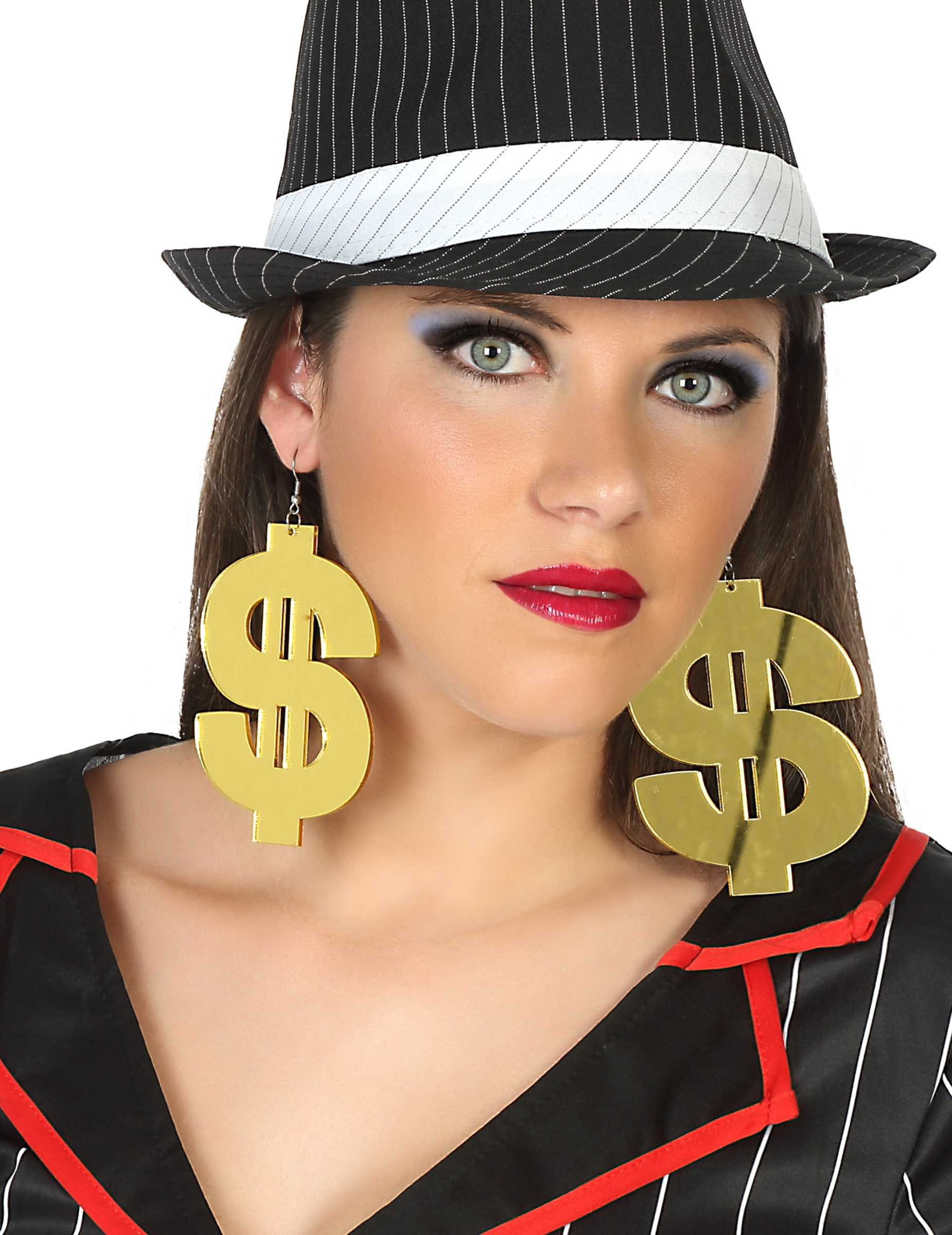 Boucles d'oreilles géantes dollar adulte