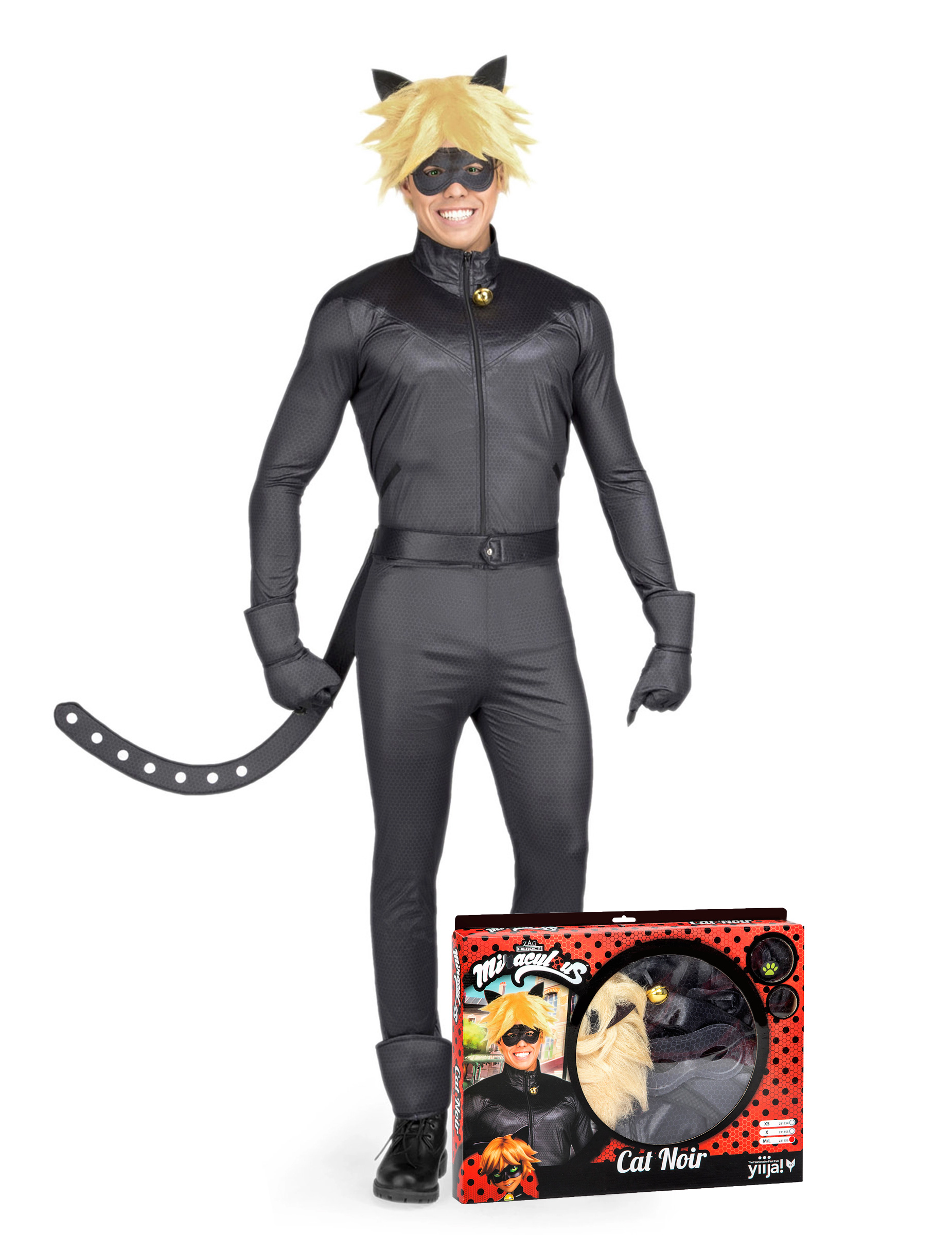 Coffret déguisement Chat Noir Miraculous adulte