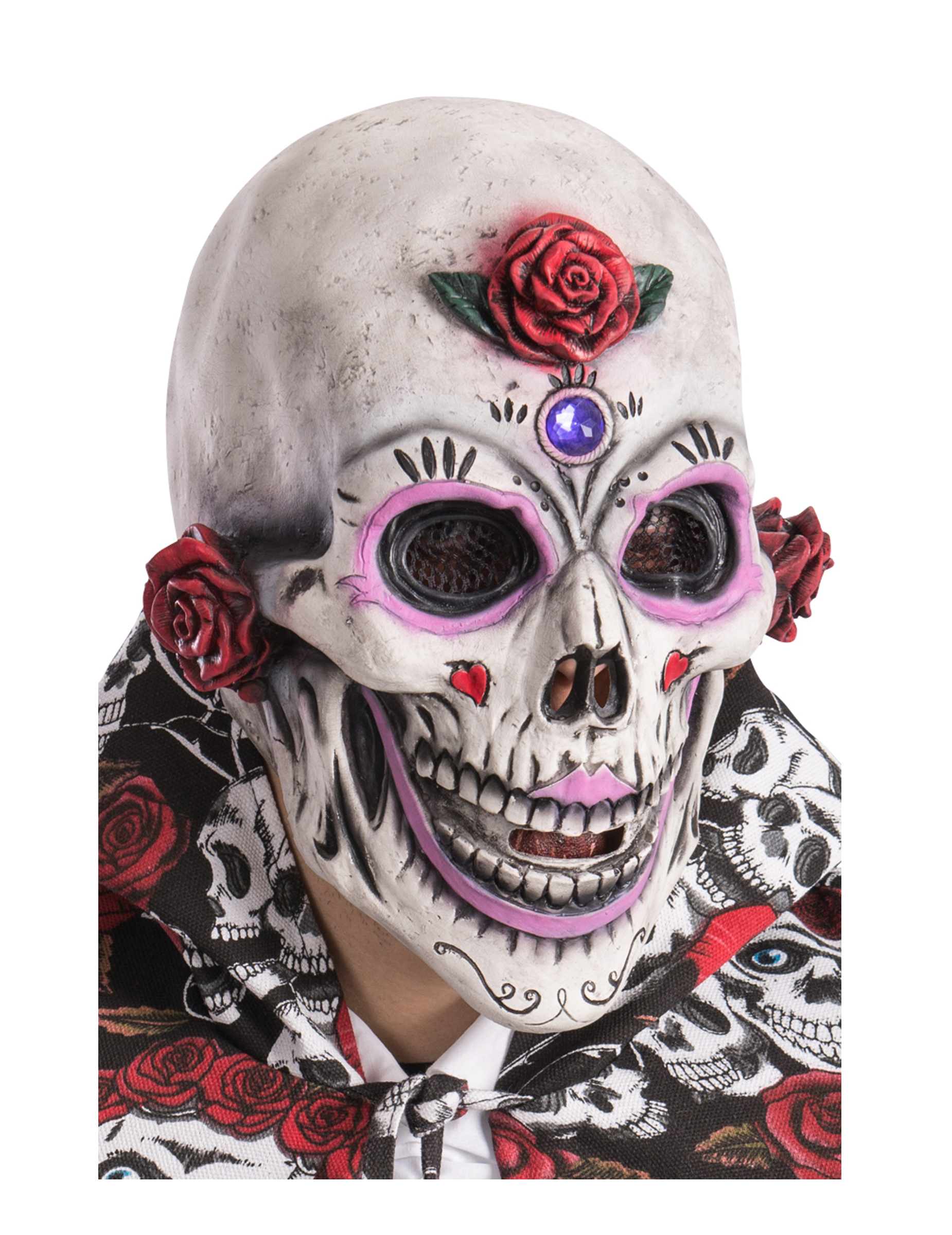 Masque squelette maquillé adulte Dia de los muertos