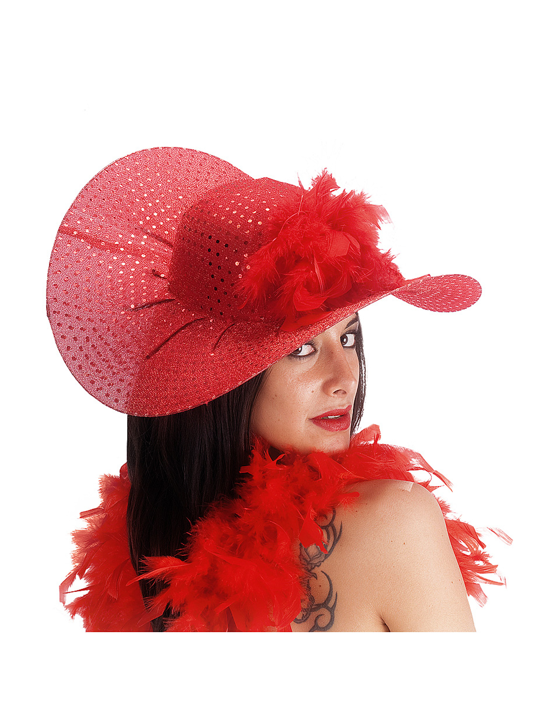 Chapeau élégant rouge femme