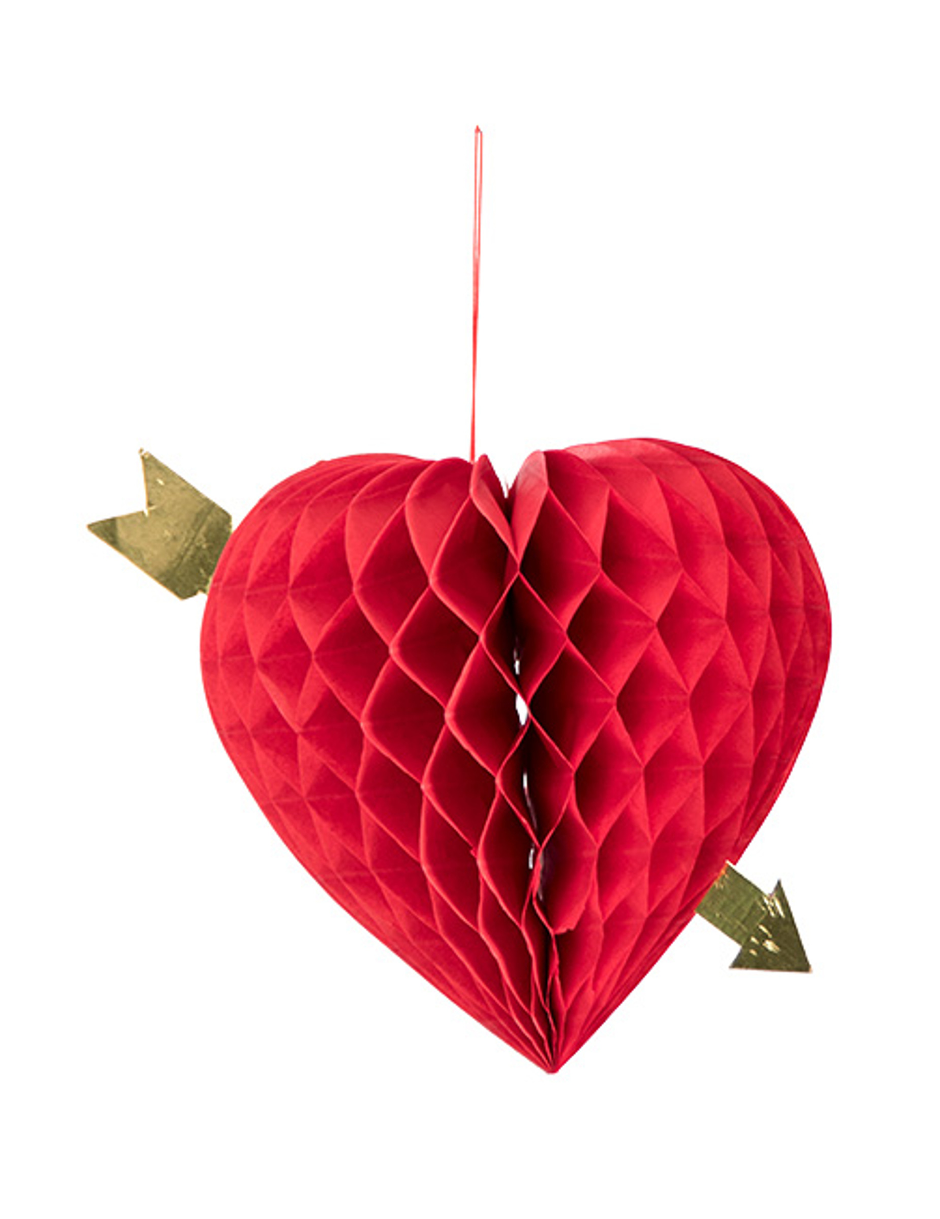 Décoration à suspendre coeur alvéolé 20 cm