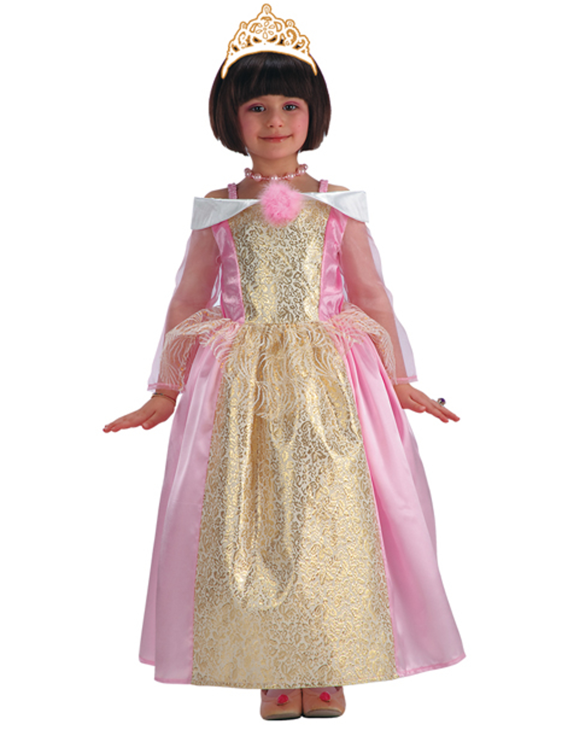Déguisement princesse rose et dorée fille