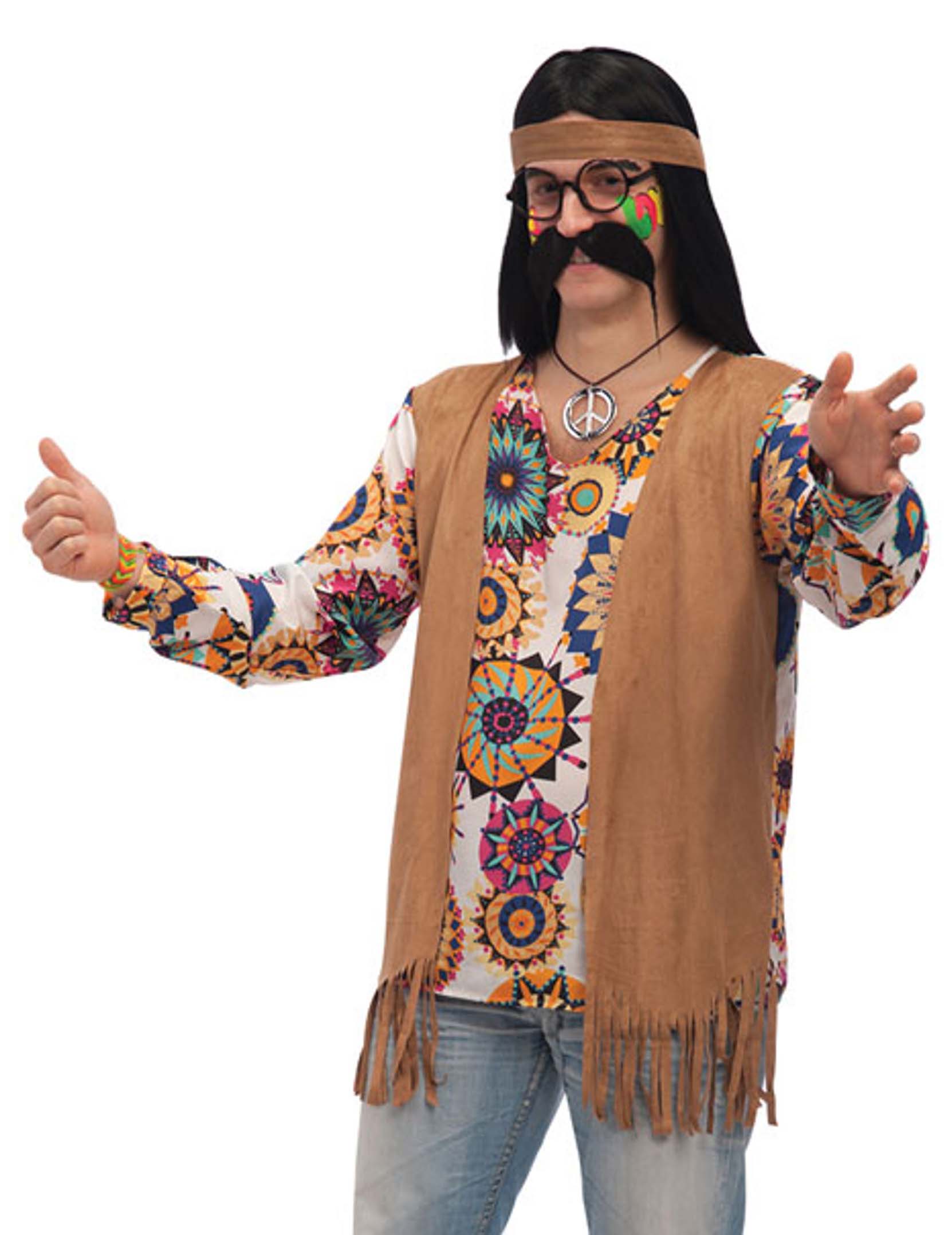 Déguisement hippie marron homme