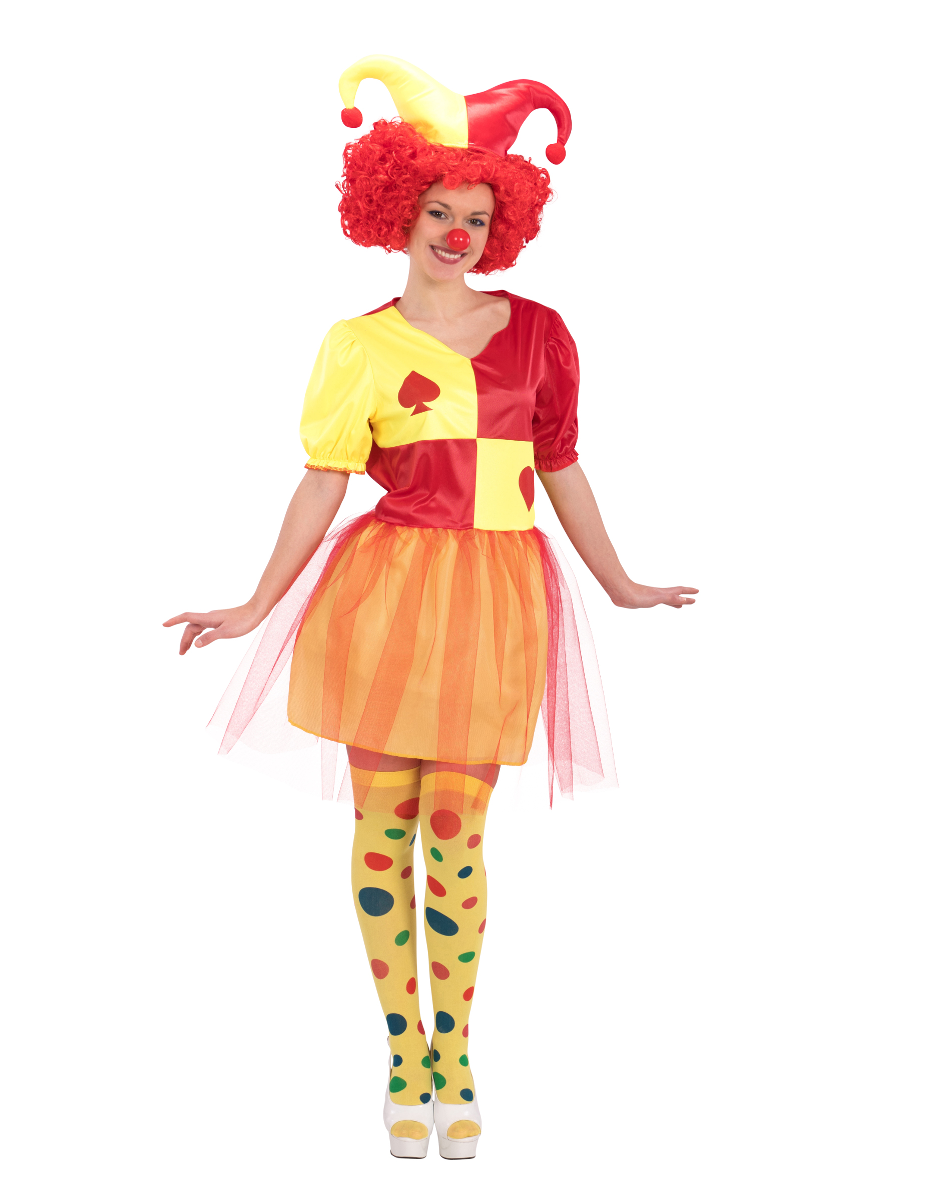 Déguisement clown avec cartes femme