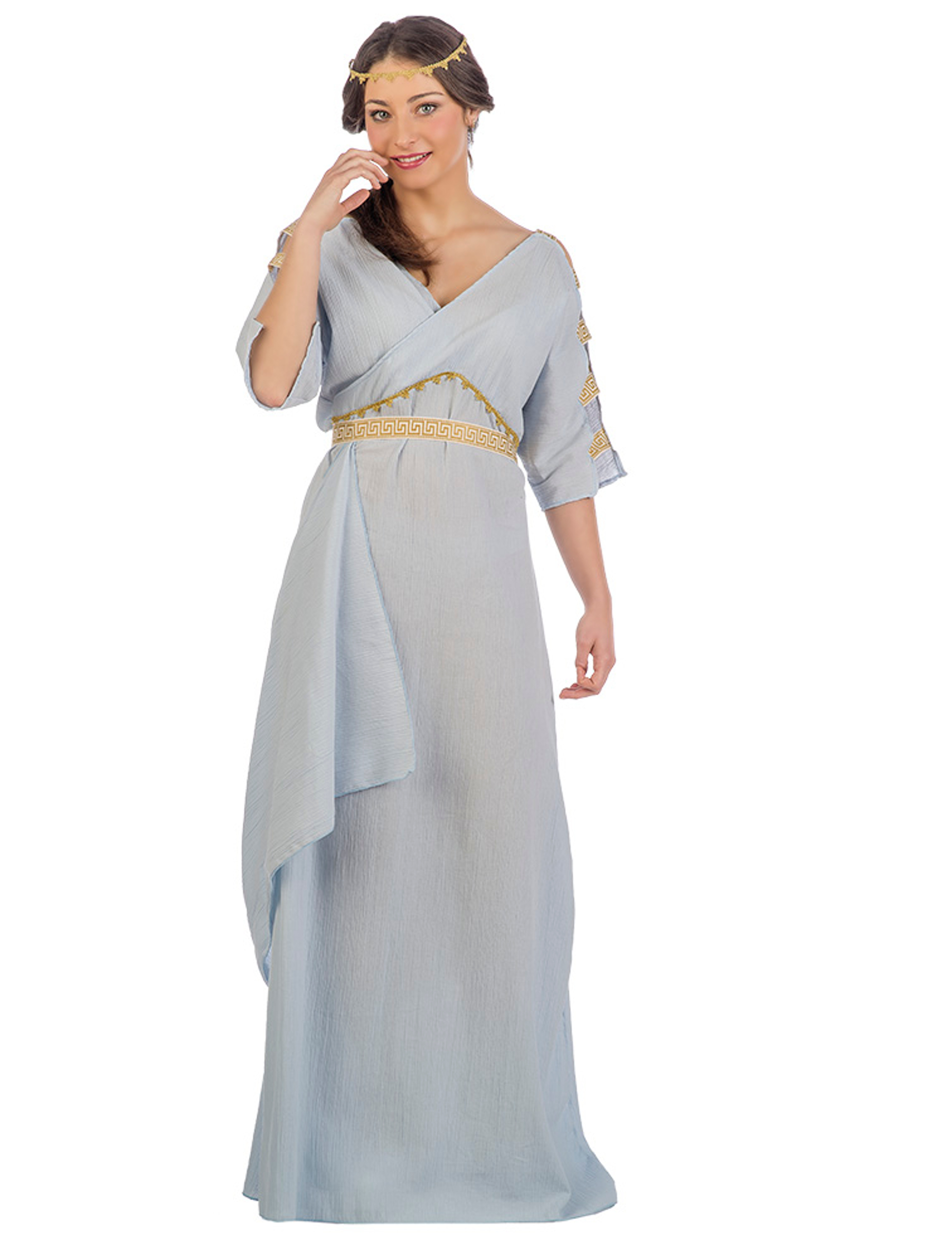 Déguisement princesse romaine bleu femme