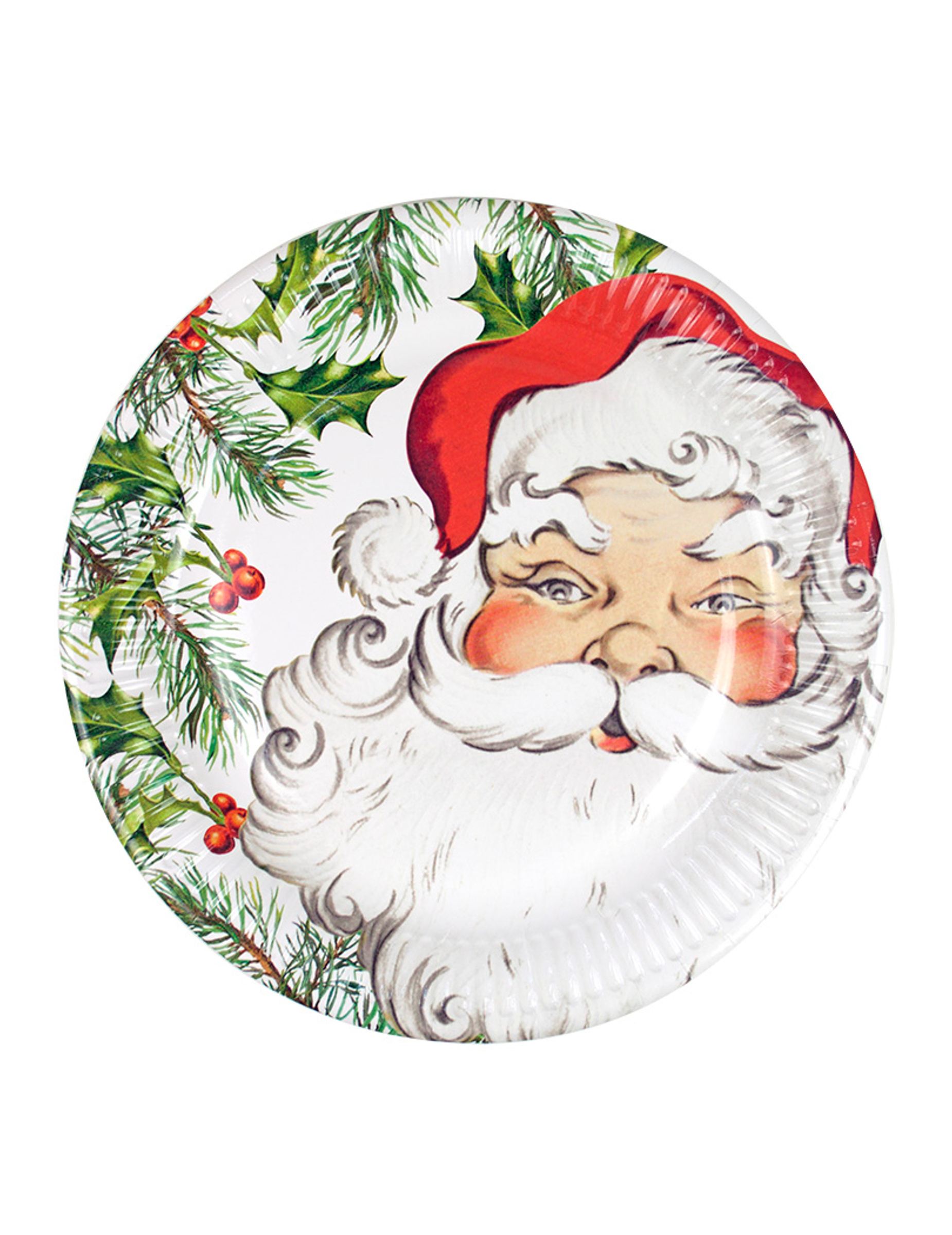 8 Assiettes en carton Père Noël 23 cm