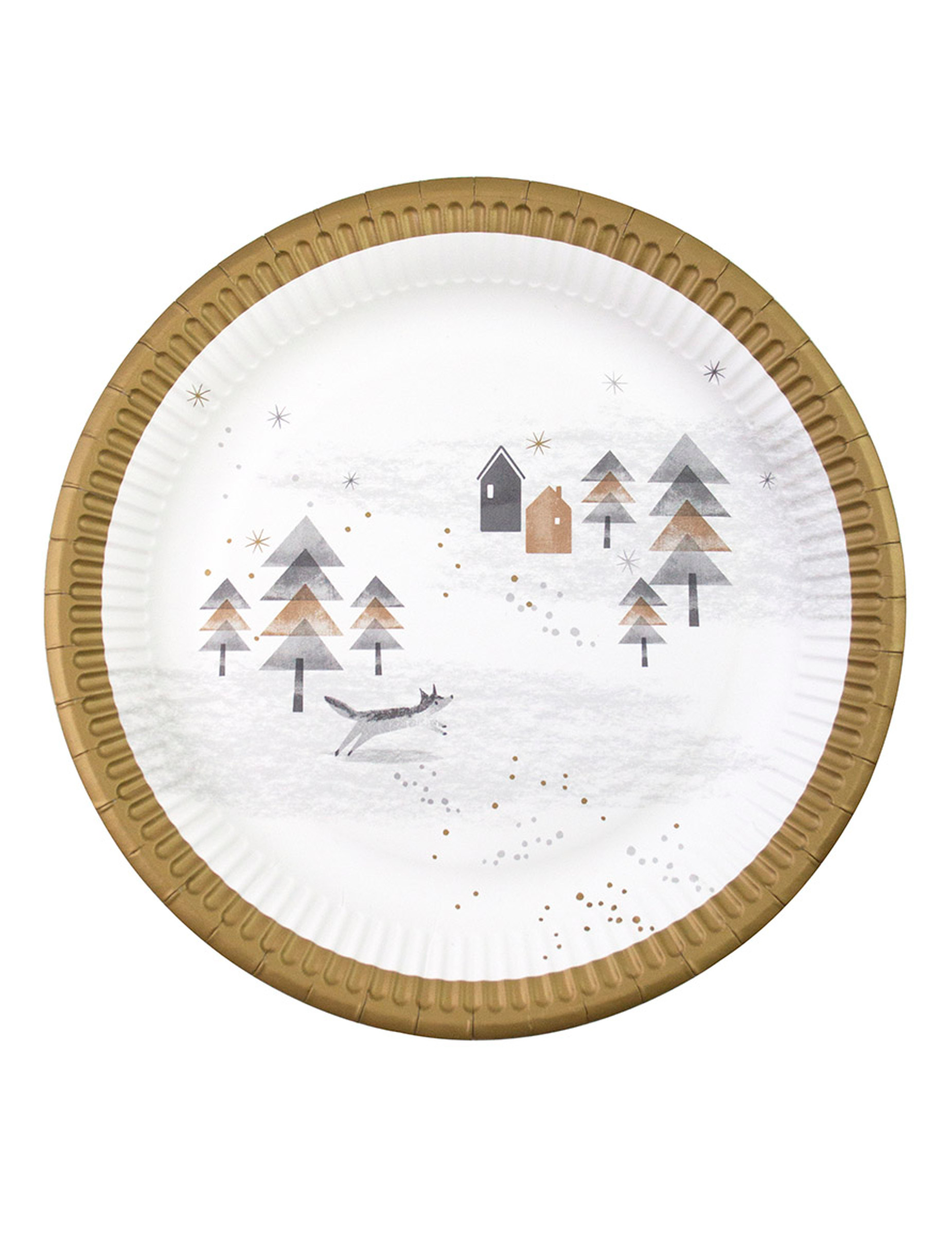 8 Assiettes en papier Jardin de Noël 23 cm