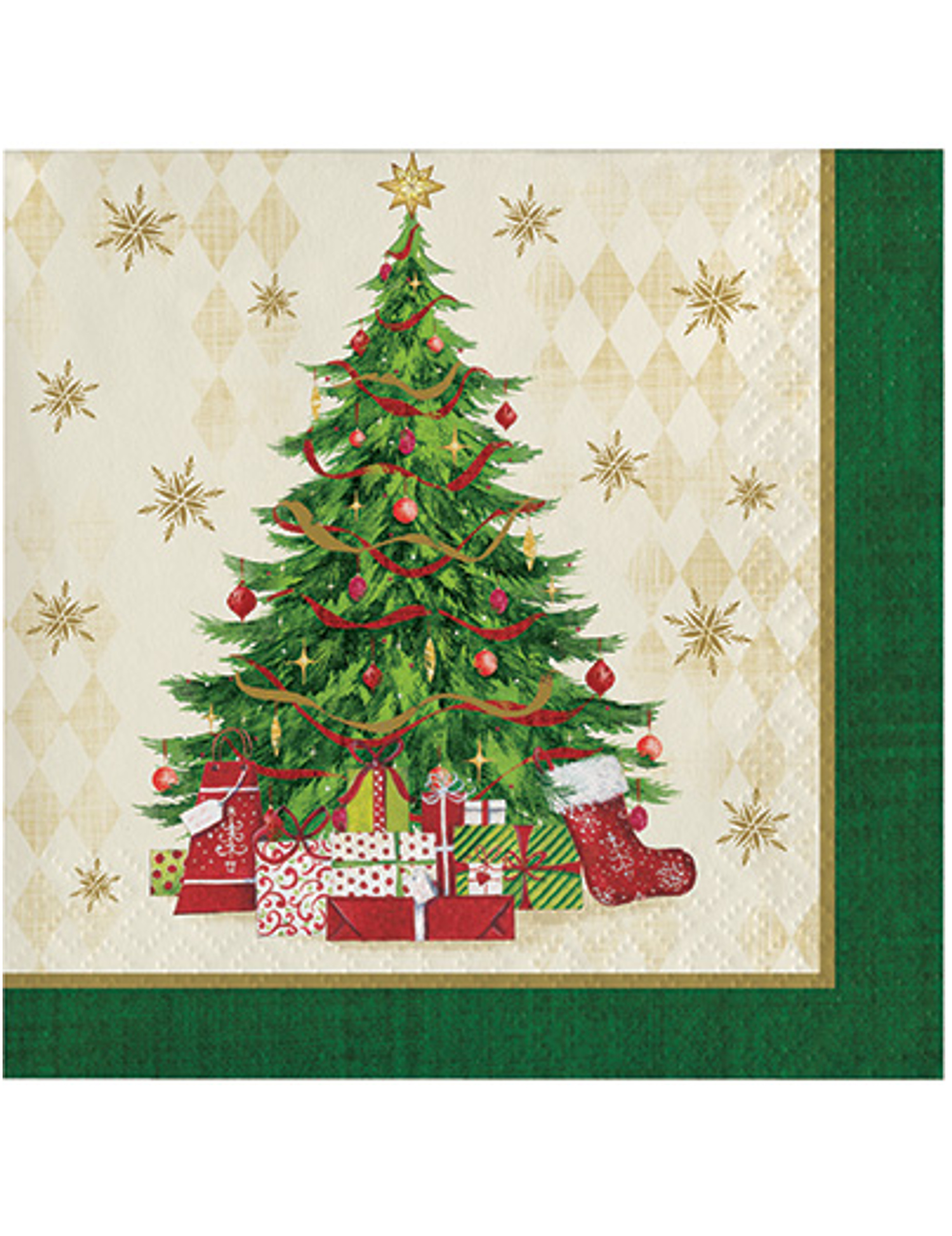 16 Serviettes en papier sapin de Noël 25 x 25 cm
