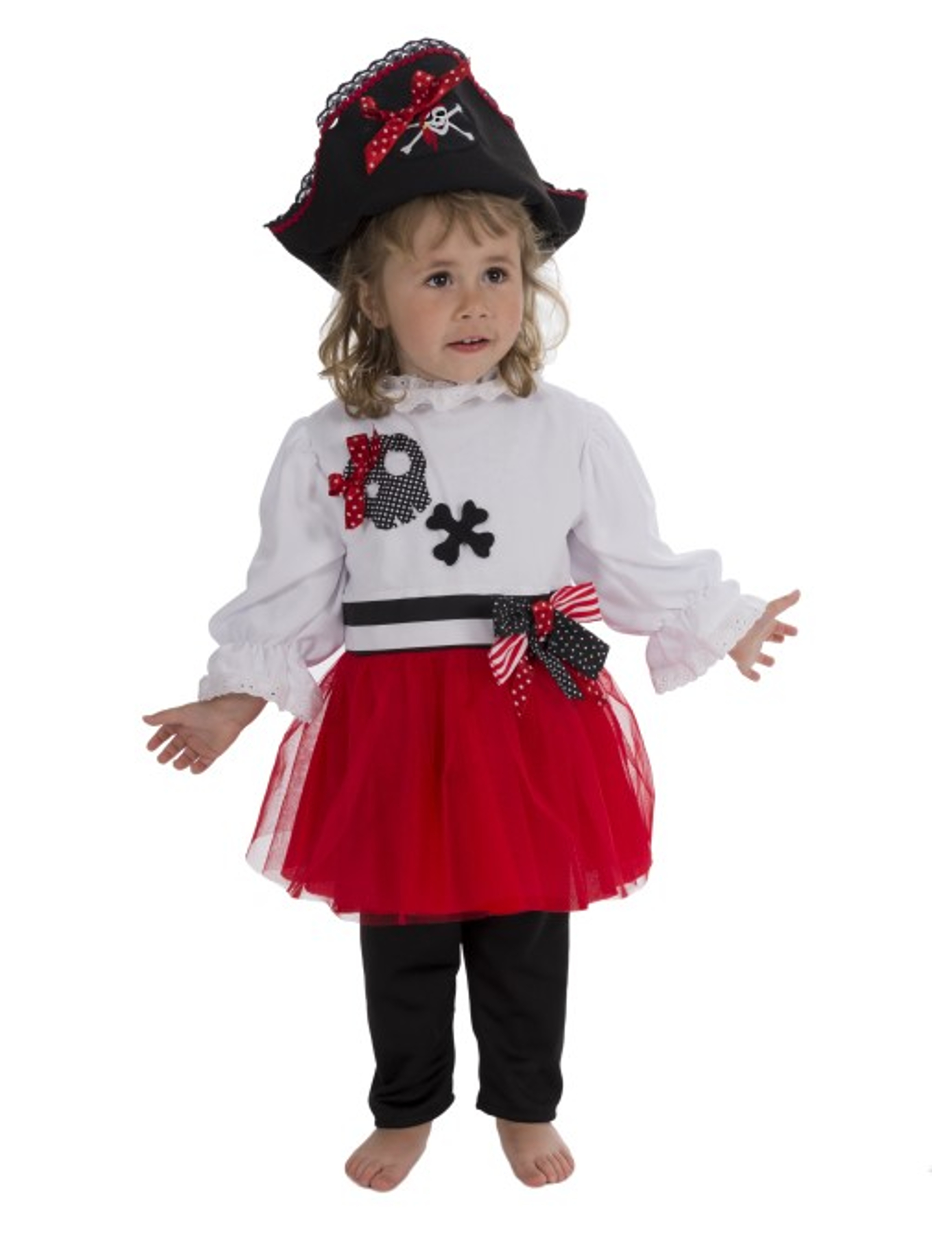 Déguisement pirate rouge et blanc bébé