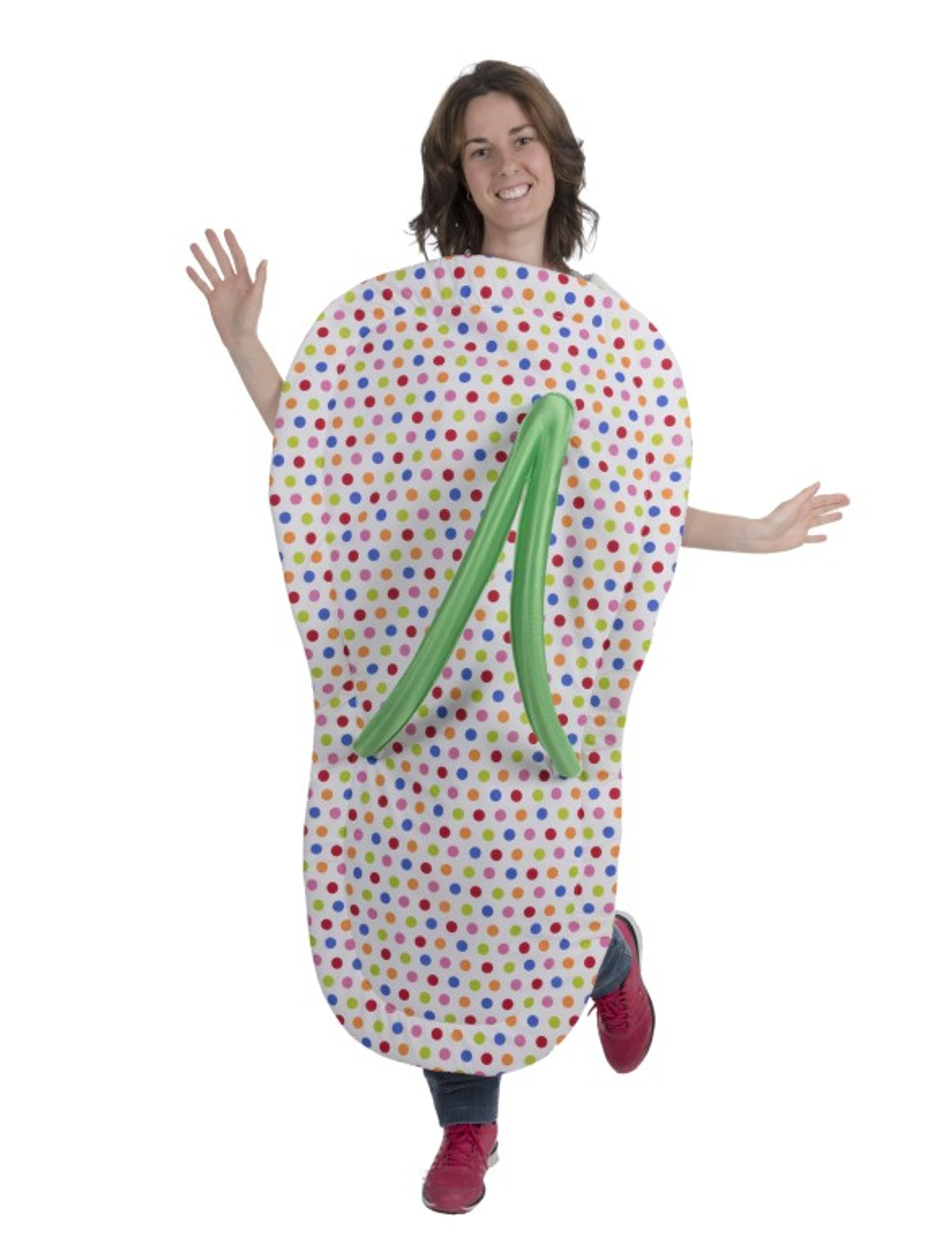 Déguisement tong avec pois multicolores adulte