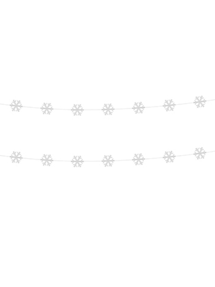 2 Guirlandes flocons blanc 180 cm