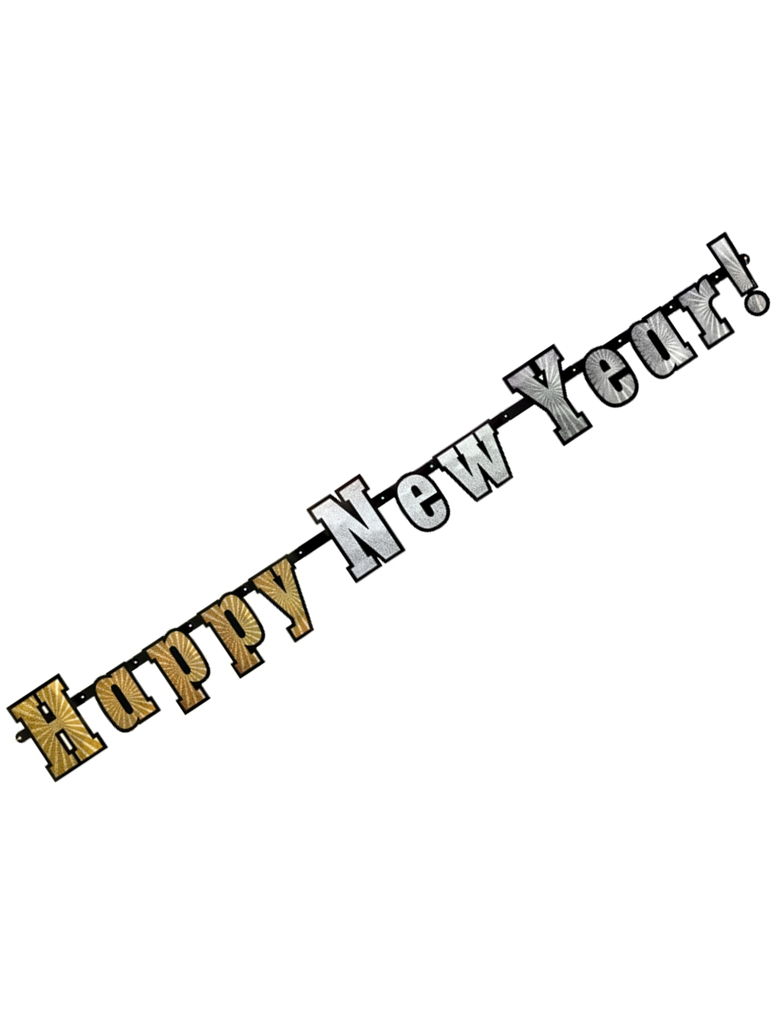 Guirlande bannière holographique Happy New Year 142 cm