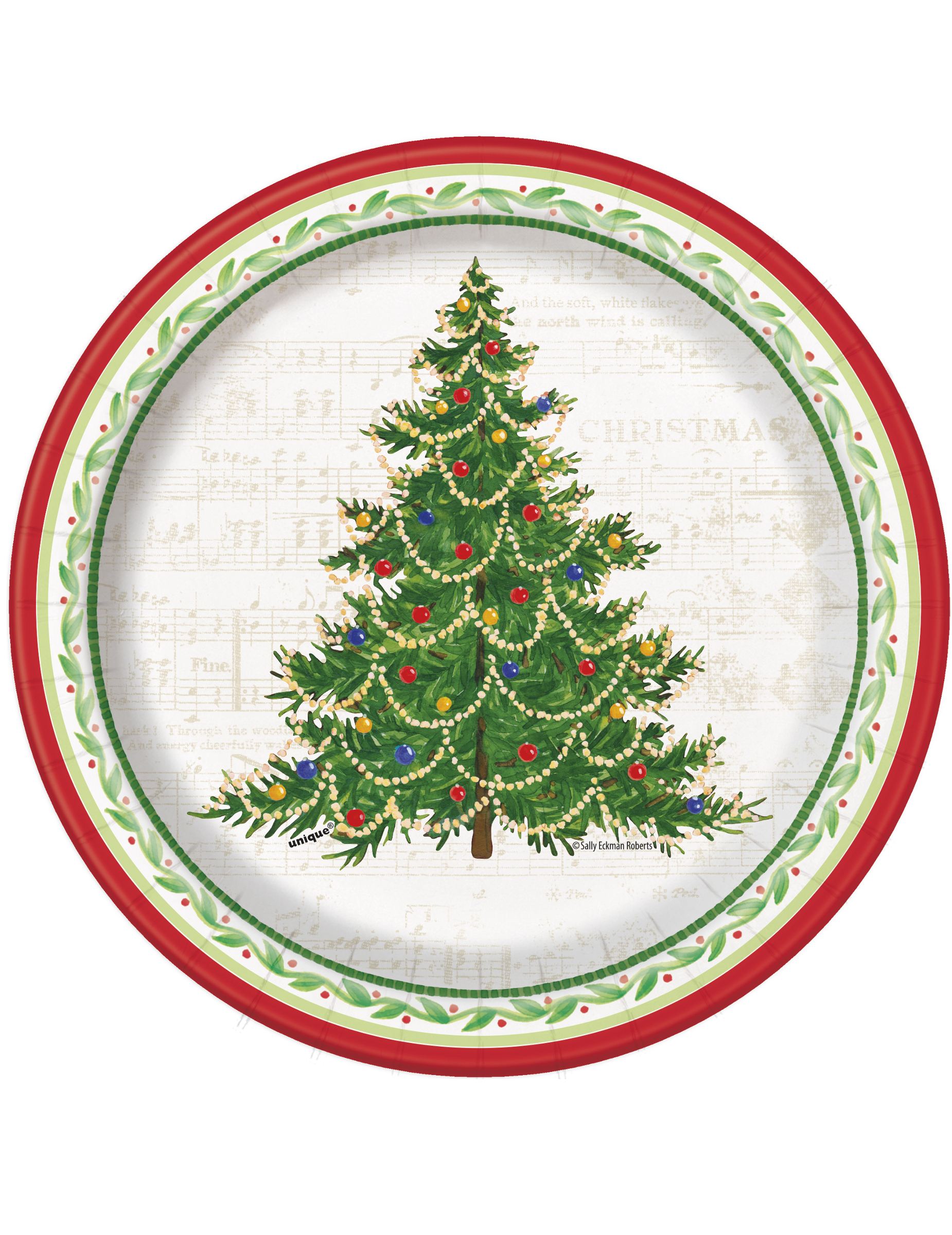 8 Petites assiettes Arbre de Noël 18 cm