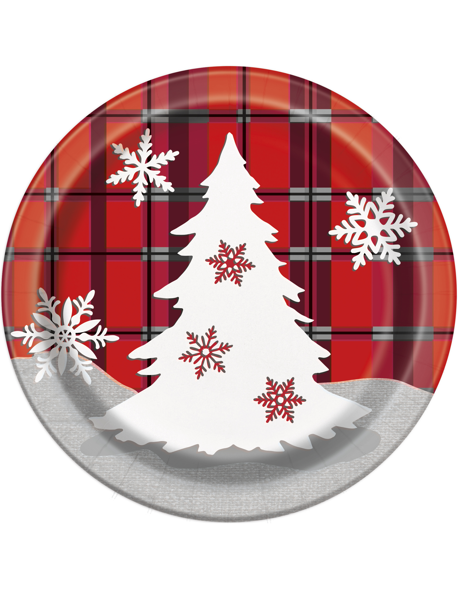 8 Petites assiettes en carton Chalet de Noël 18 cm
