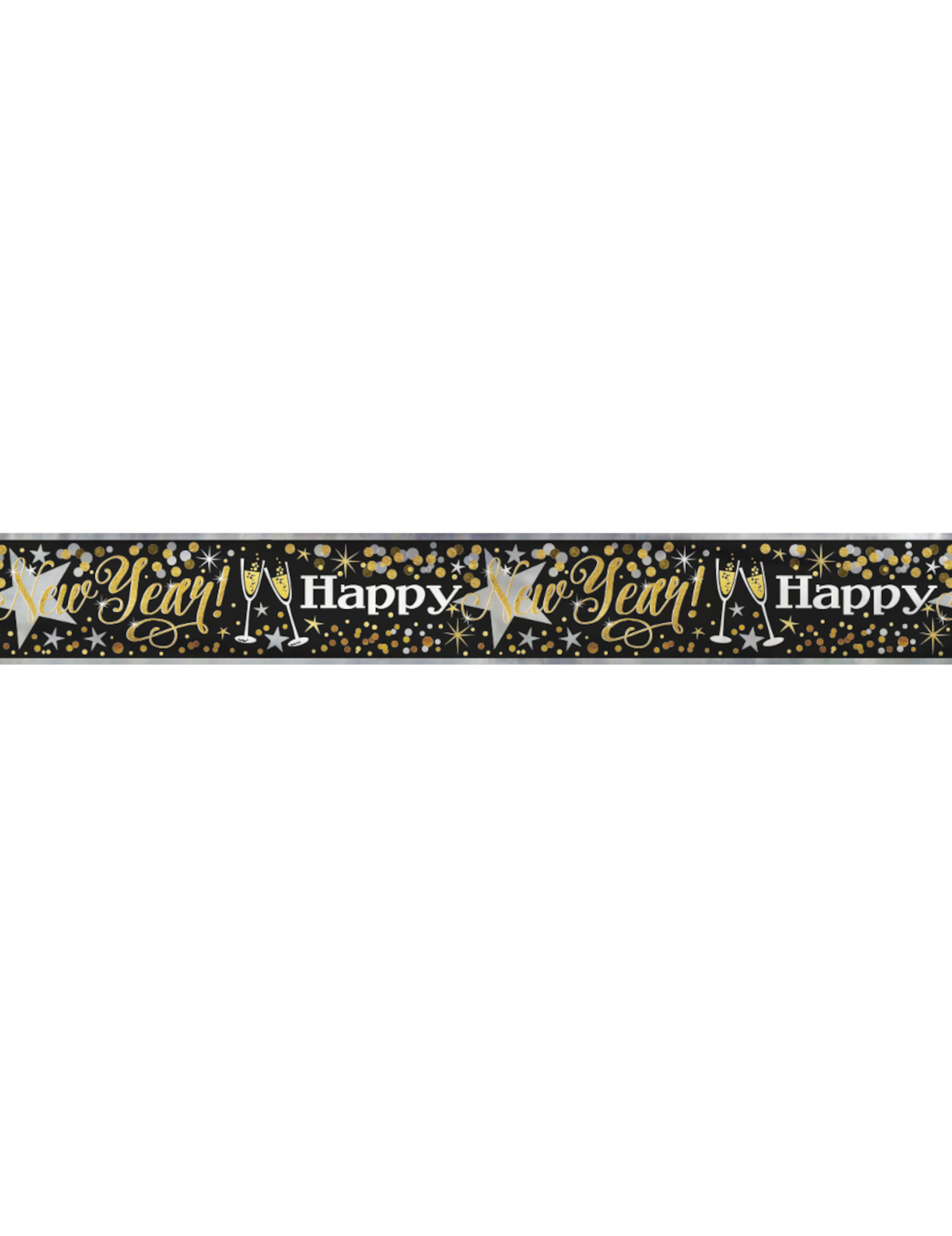 Bannière aluminium Happy new year scintillant 3,65 m