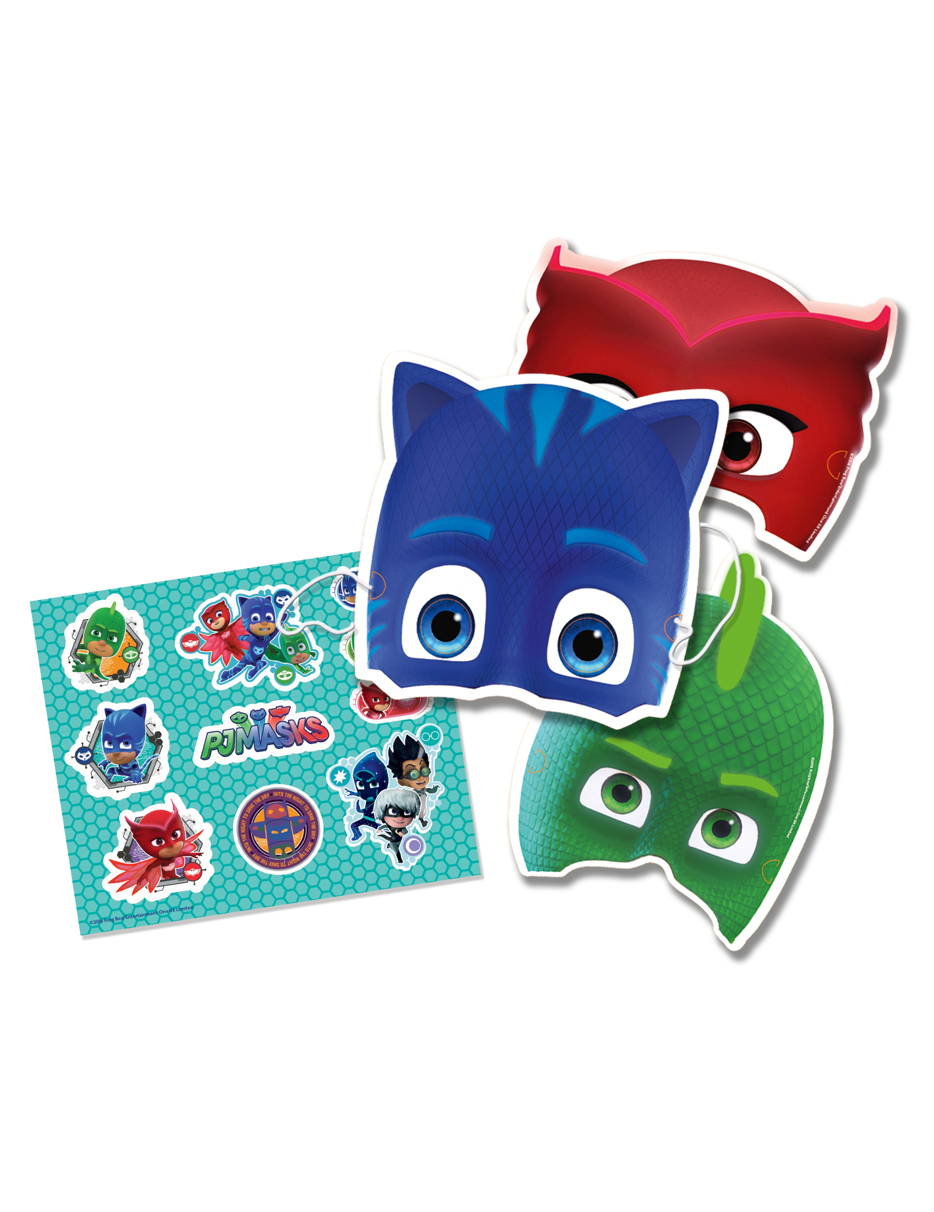 Lot 6 masques et stickers Pyjamasques  enfants