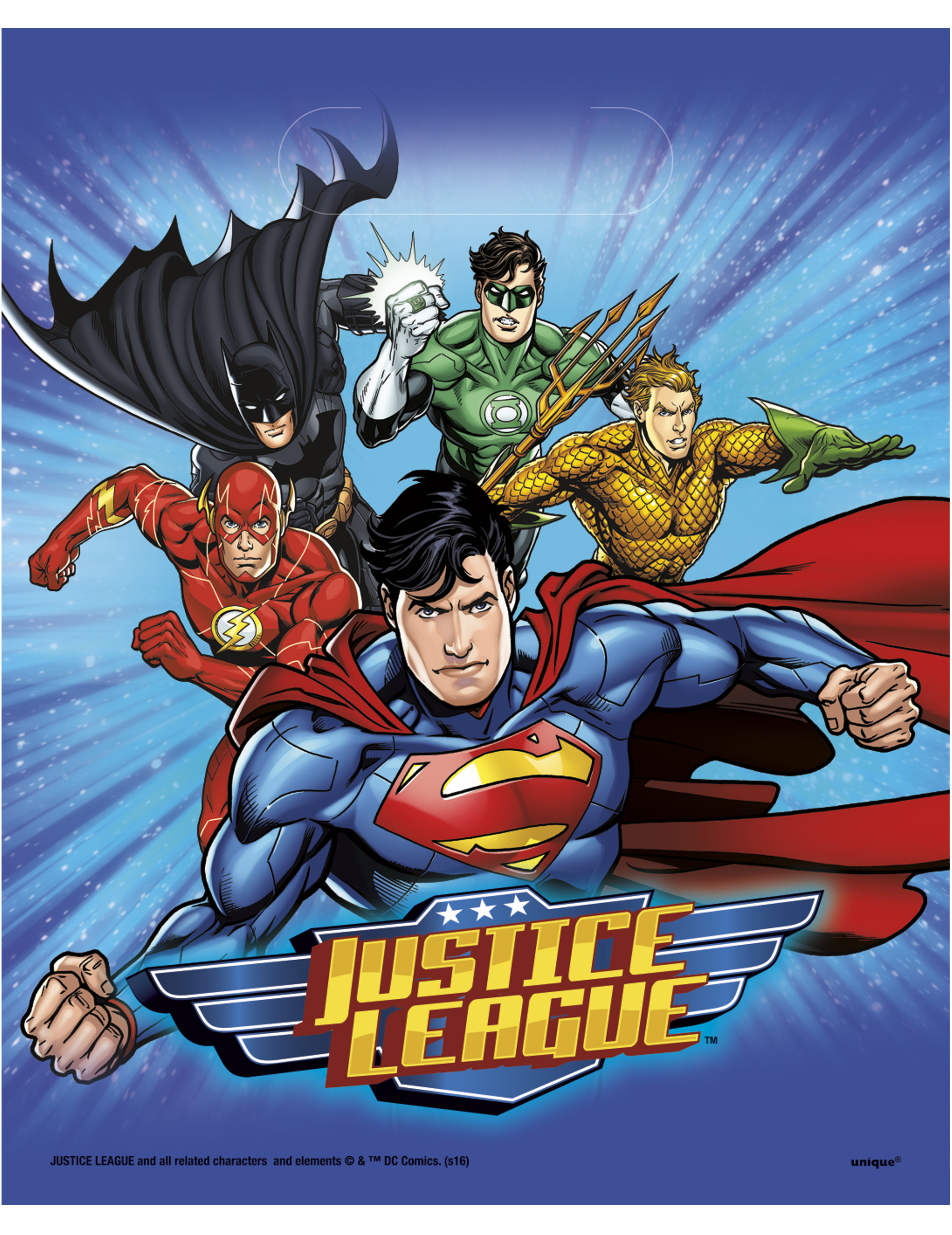 8 Sacs de fête Justice League  18 x 23 cm