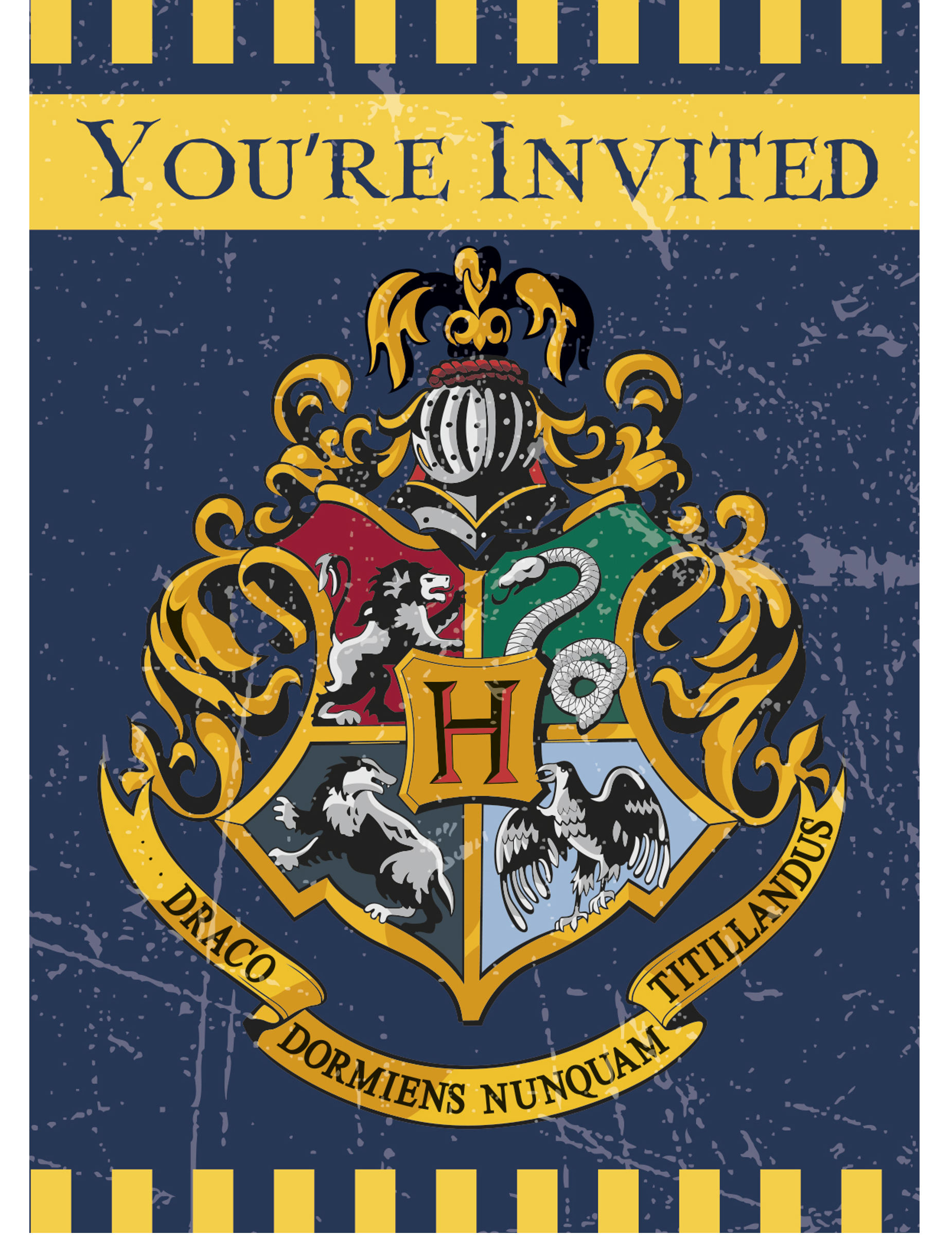 8 Cartes d'invitation Harry Potter