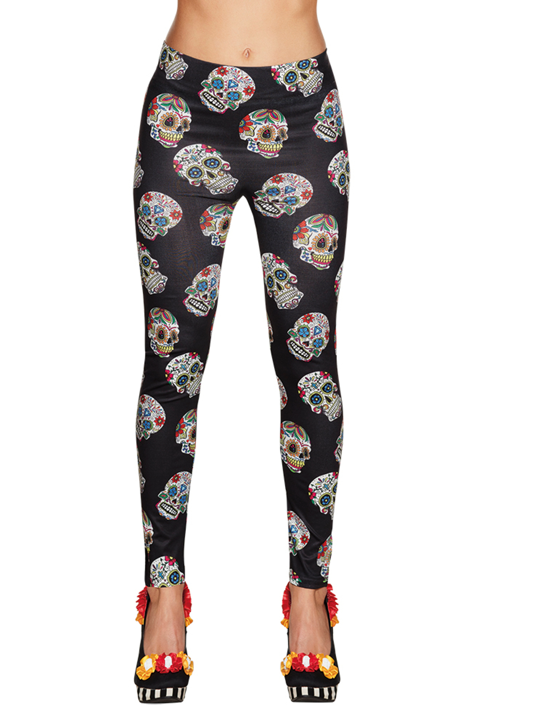 Legging squelettes colorés adulte Dia de los muertos
