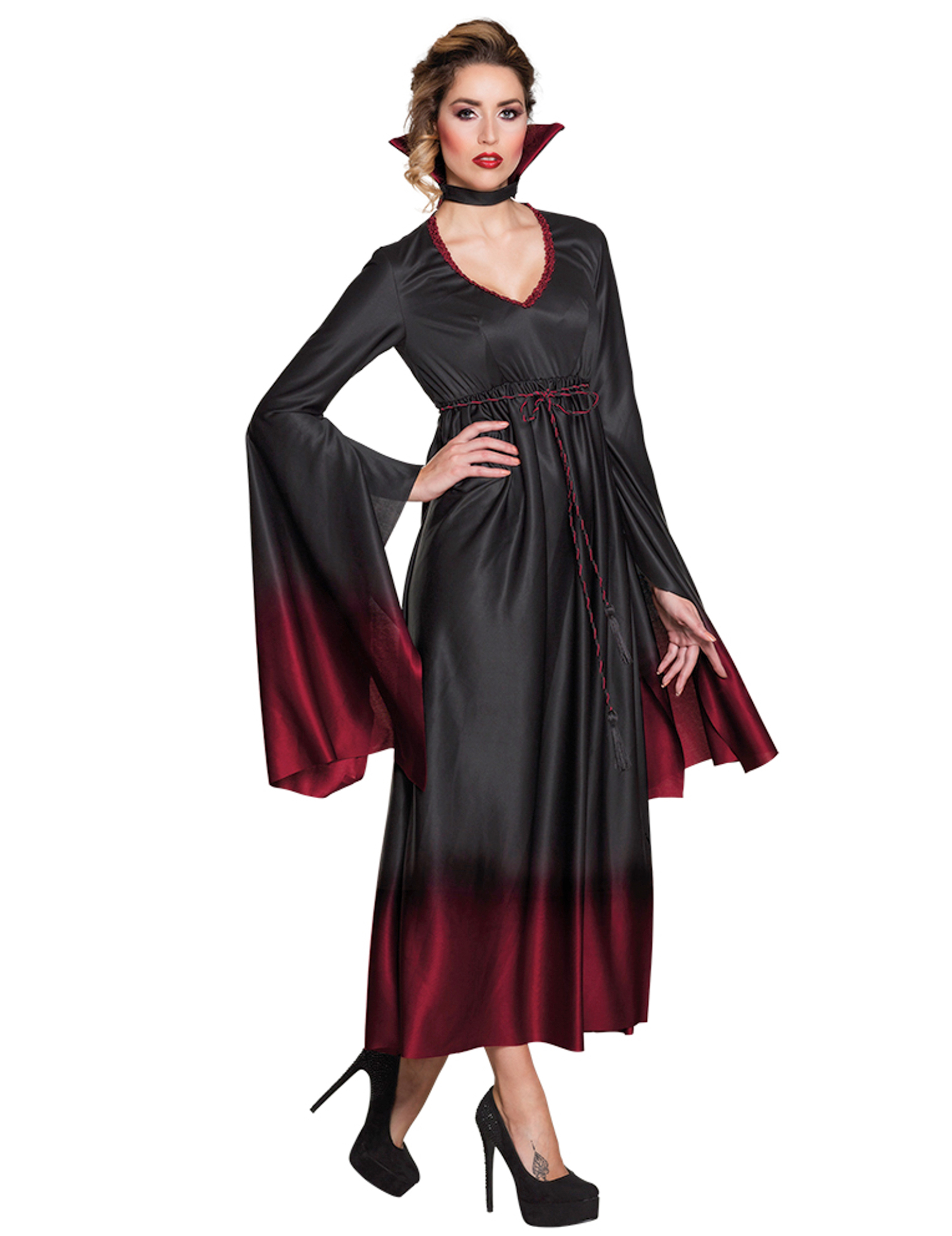 Déguisement vampire noir dégradé rouge femme Halloween