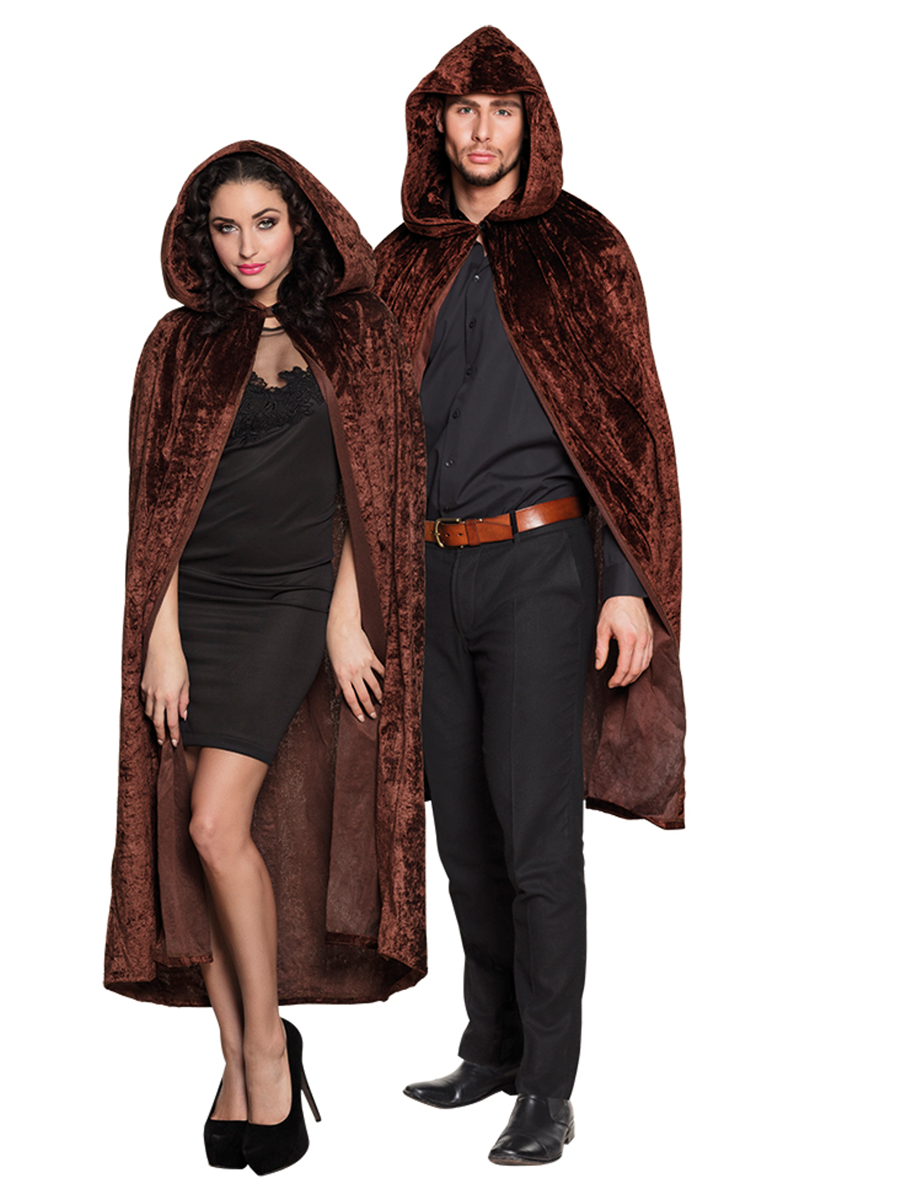 Cape marron aspect velours adule Halloween